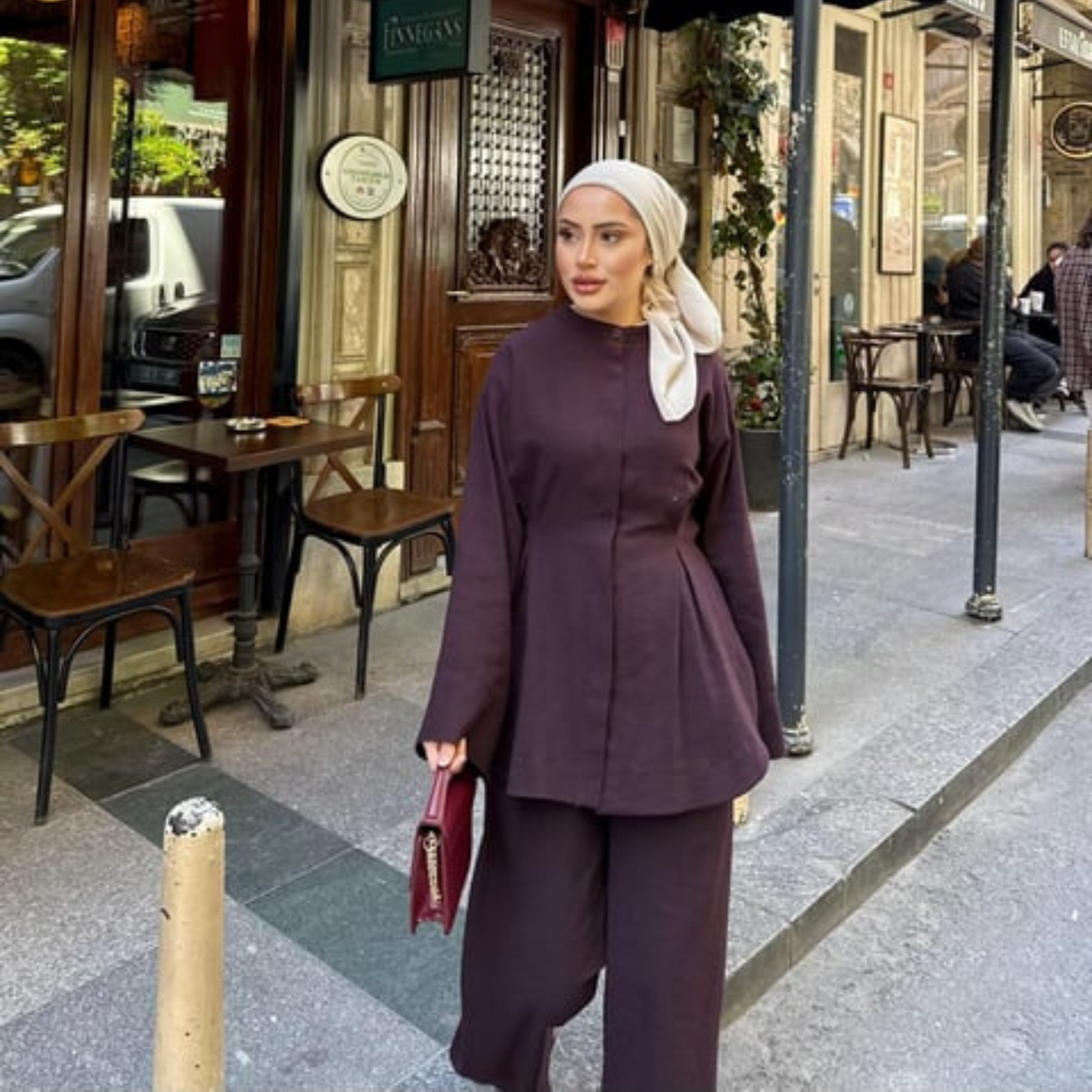 Sahil Linen Co-ord Plum