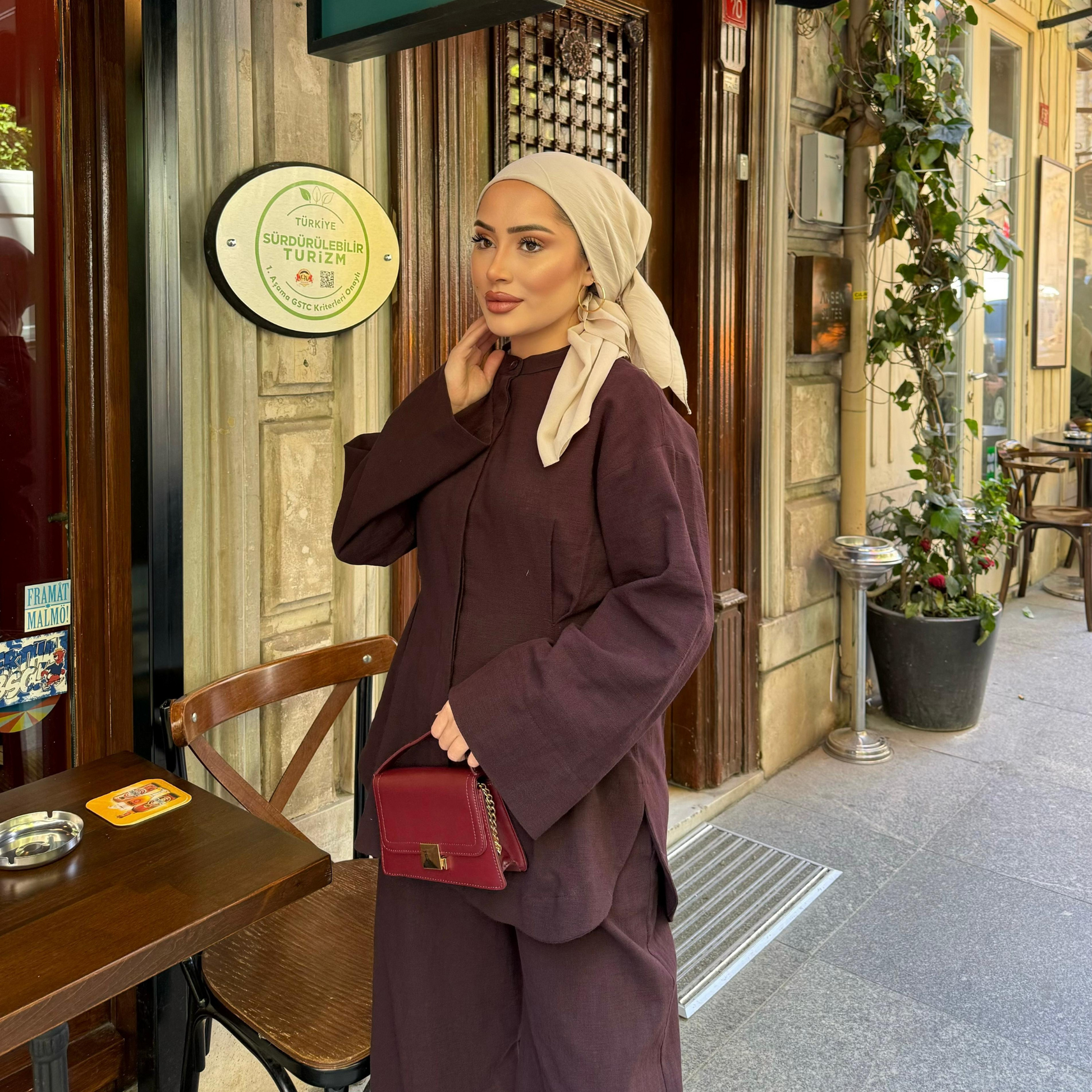 Sahil Linen Co-ord Plum