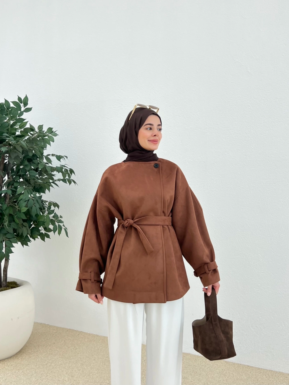 Marni Suede Jacket Brown