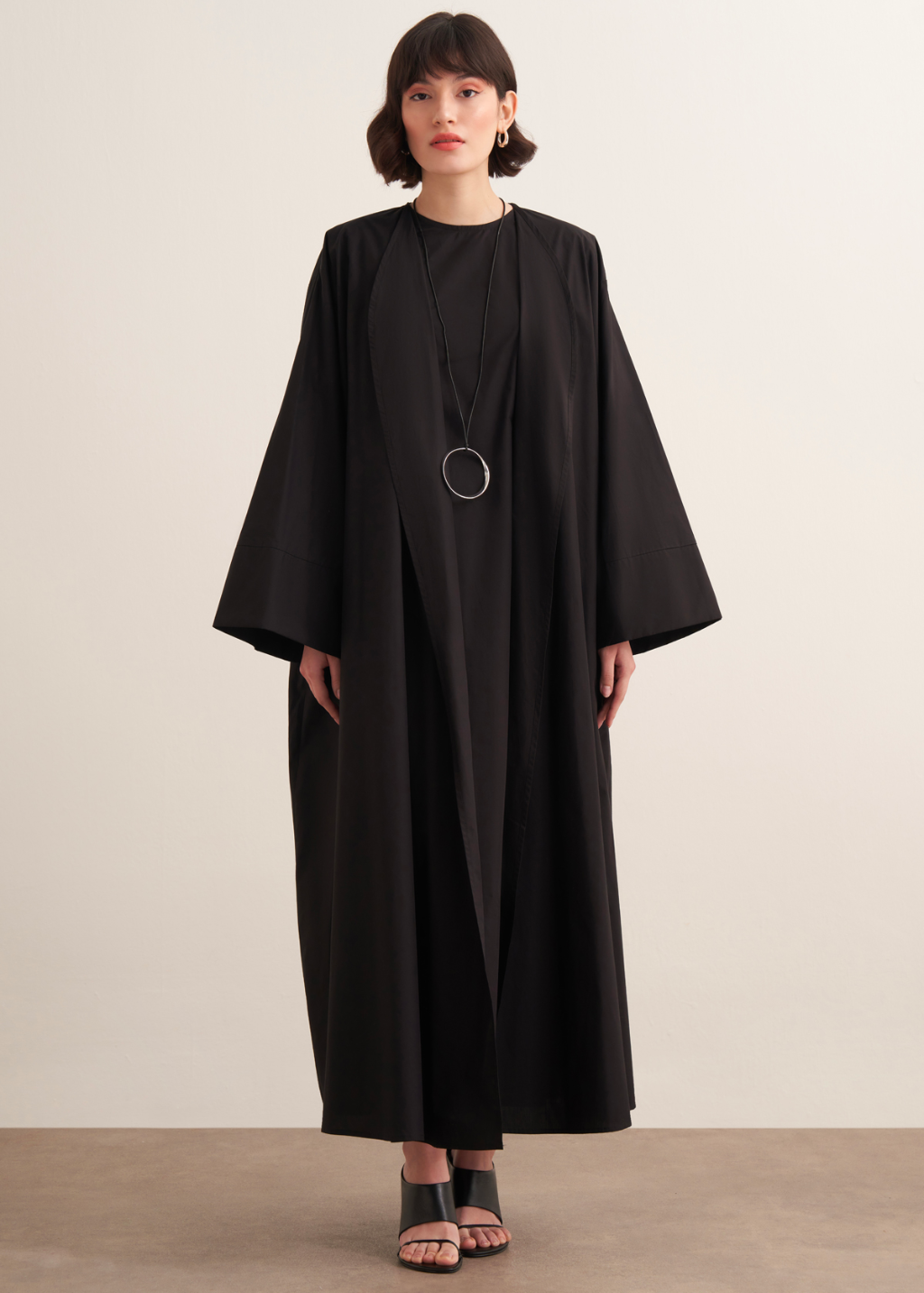Ines Premium Longline Kimono Co-Ord – Black