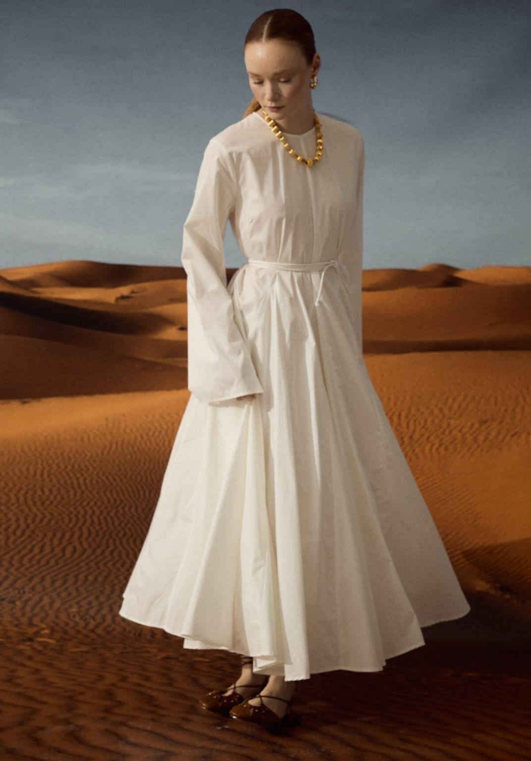 Ecru Fit-and-Flare Dress
