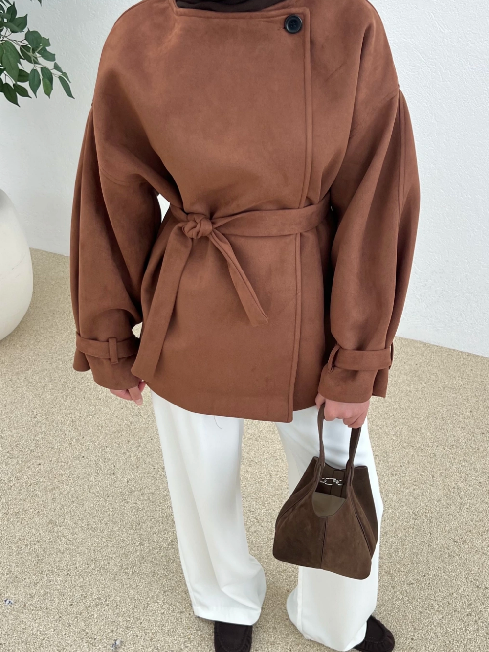 Marni Suede Jacket Brown