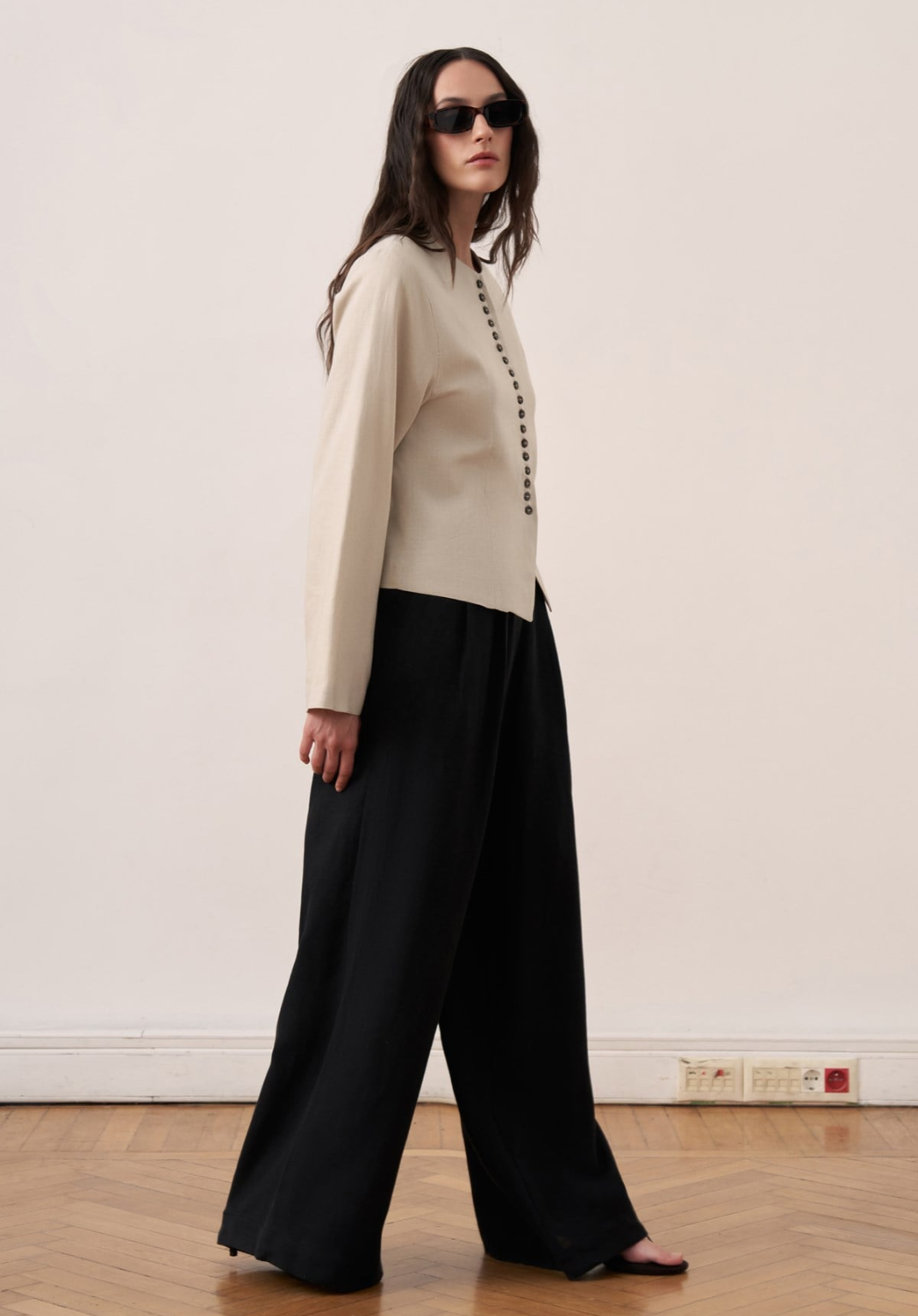 Como Buttoned Linen Blazer - Stone