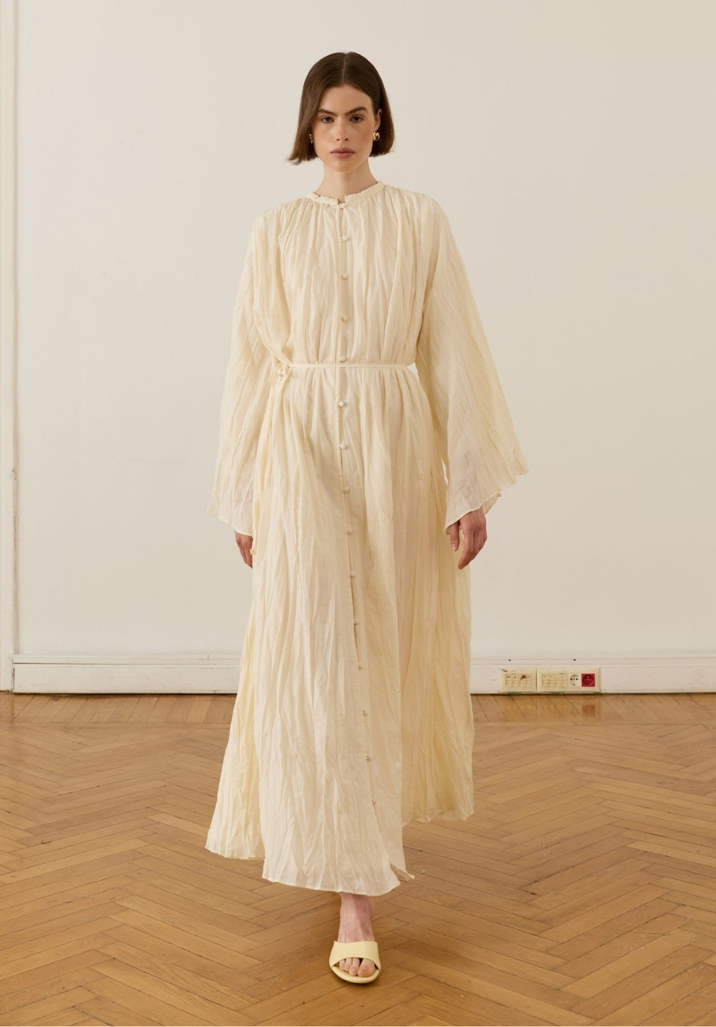 Nima Crush Voile Dress Cream