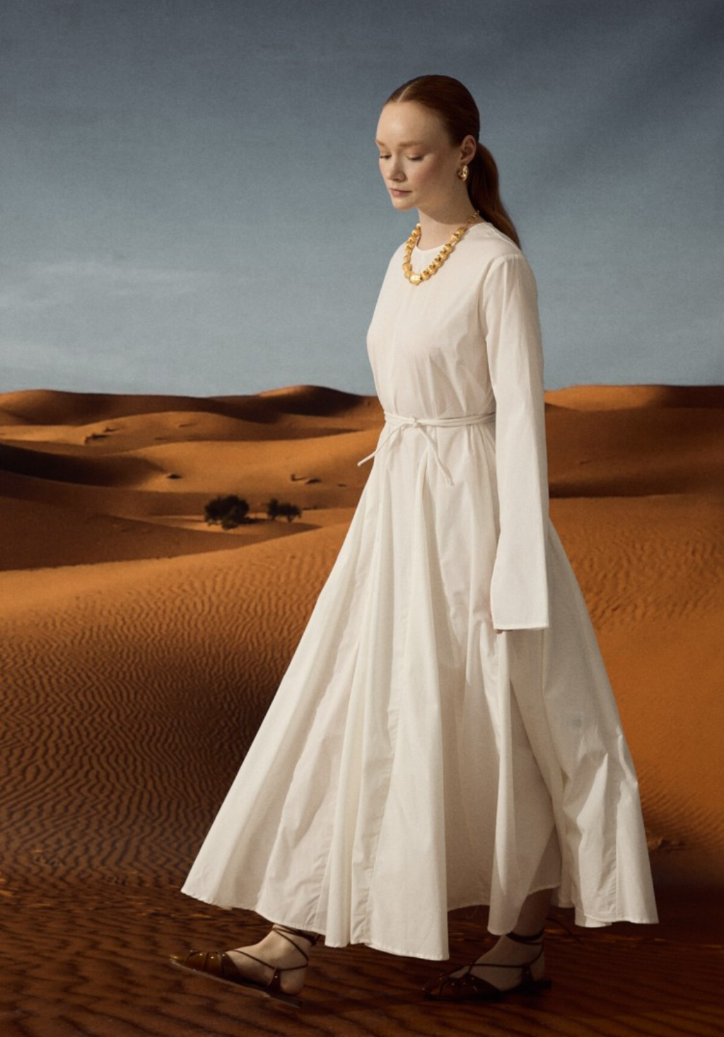 Ecru Fit-and-Flare Dress