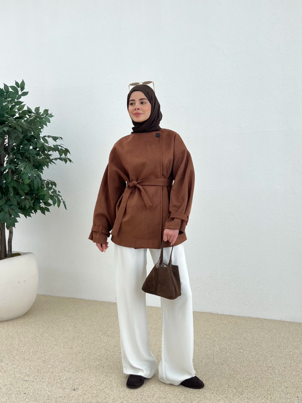 Marni Suede Jacket Brown