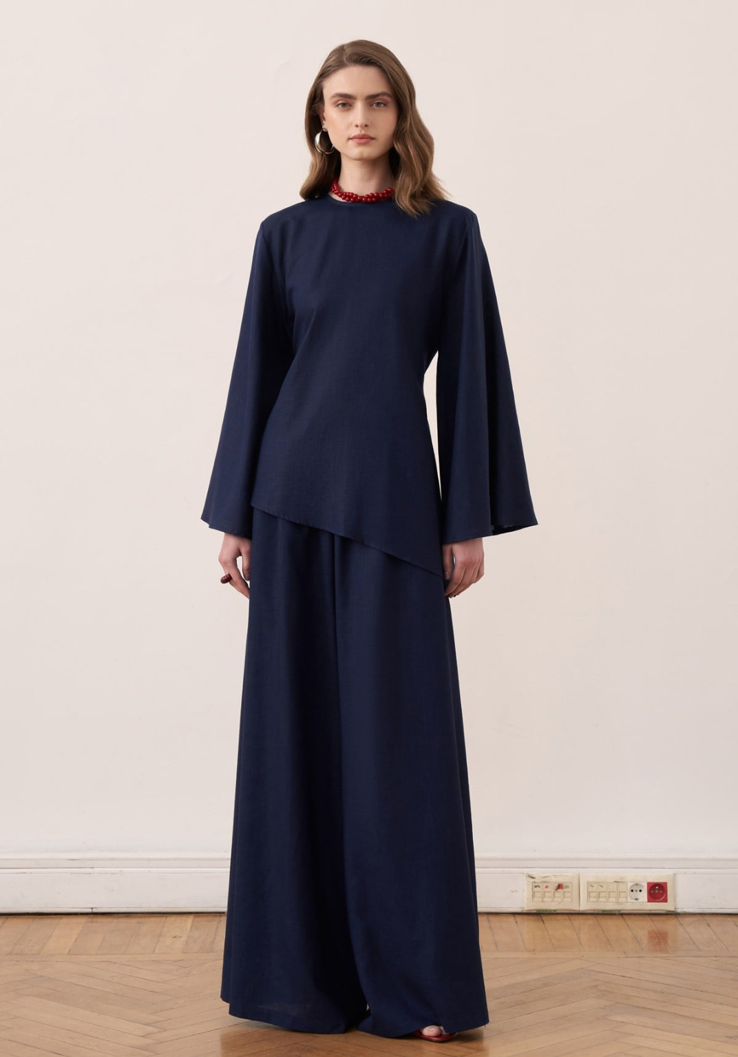 Sima Linen Trouser Co-ord - Navy