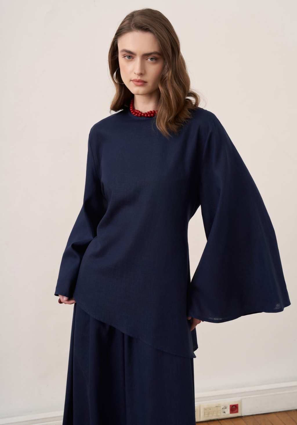 Sima Linen Trouser Co-ord - Navy