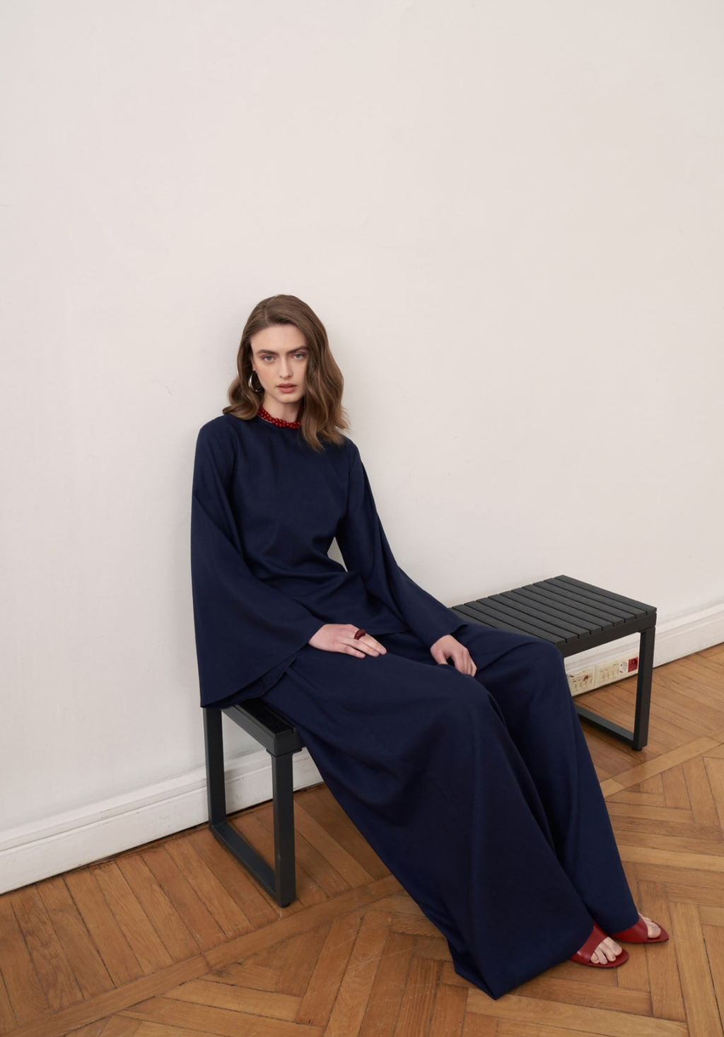 Sima Linen Trouser Co-ord - Navy