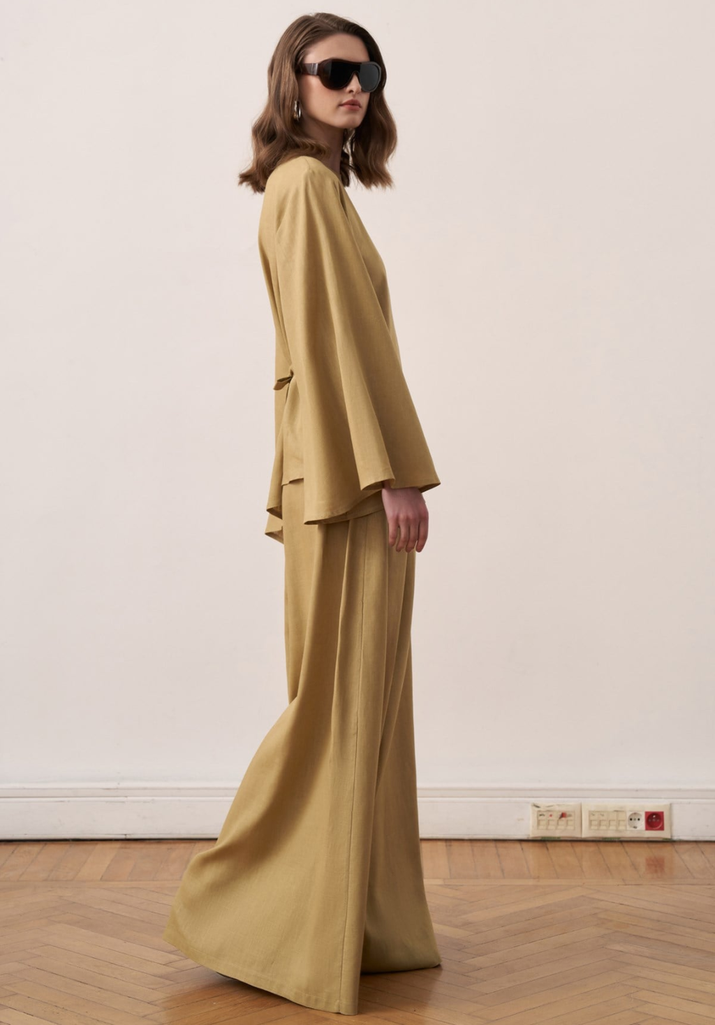 Sima Linen Trouser Co-ord - Olive
