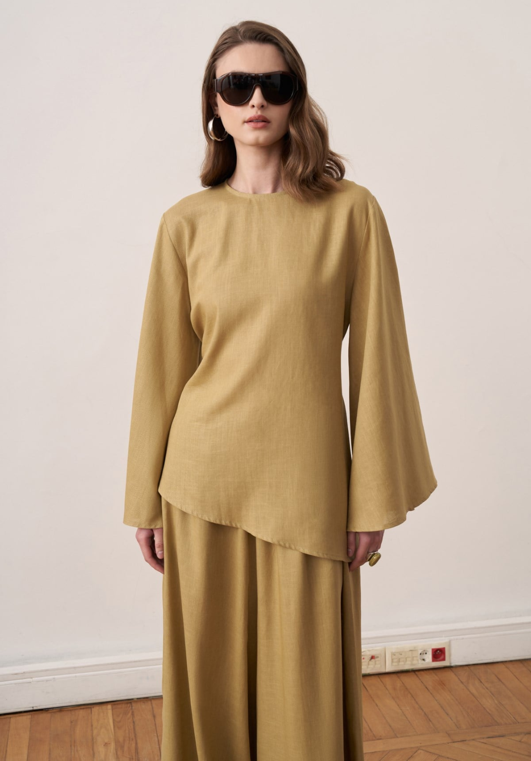 Sima Linen Trouser Co-ord - Olive