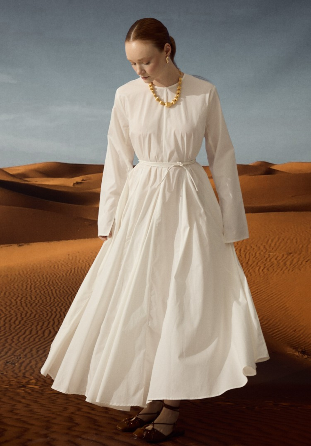 Ecru Fit-and-Flare Dress