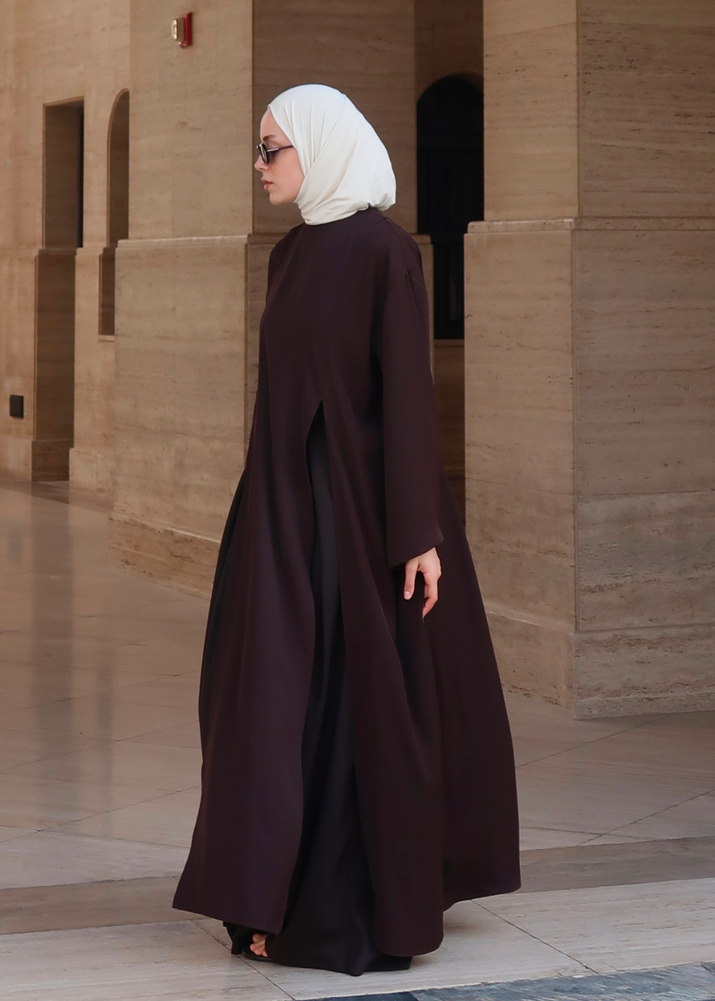 Sorayah Blouse with Slit Detail Brown