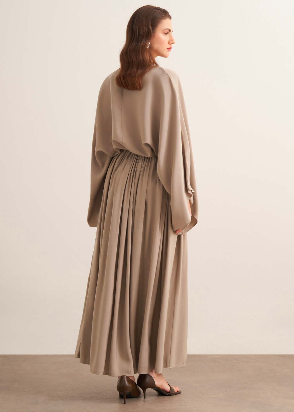 Nur Gathered Skirt Co-Ord - Beige
