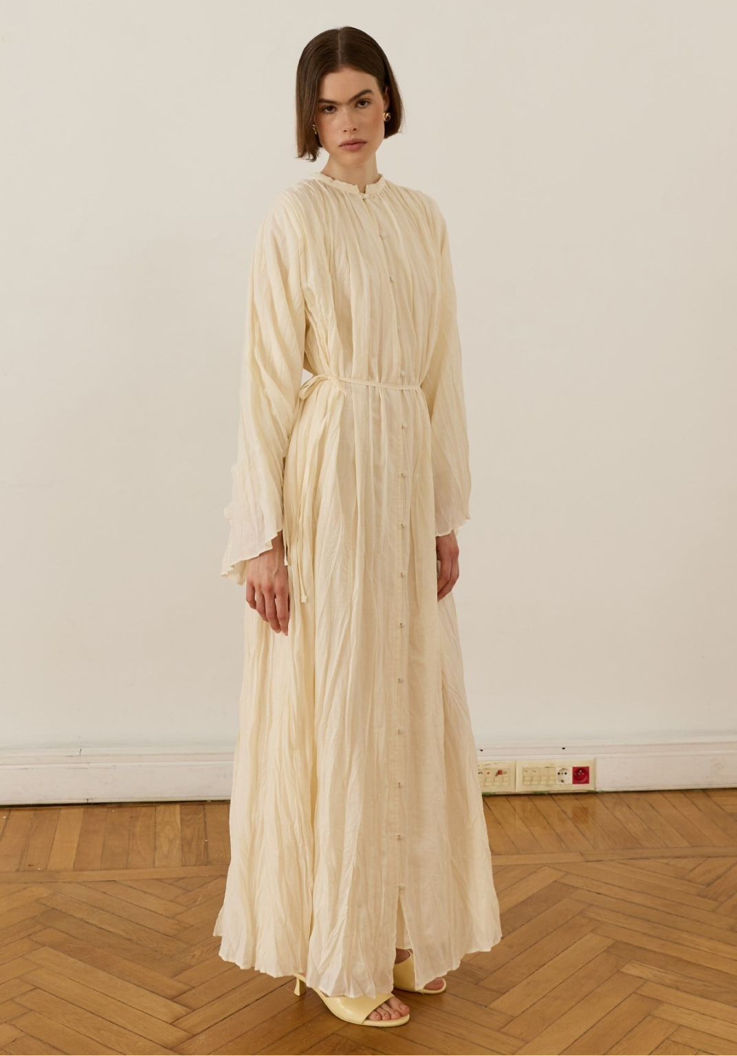 Nima Crush Voile Dress Cream