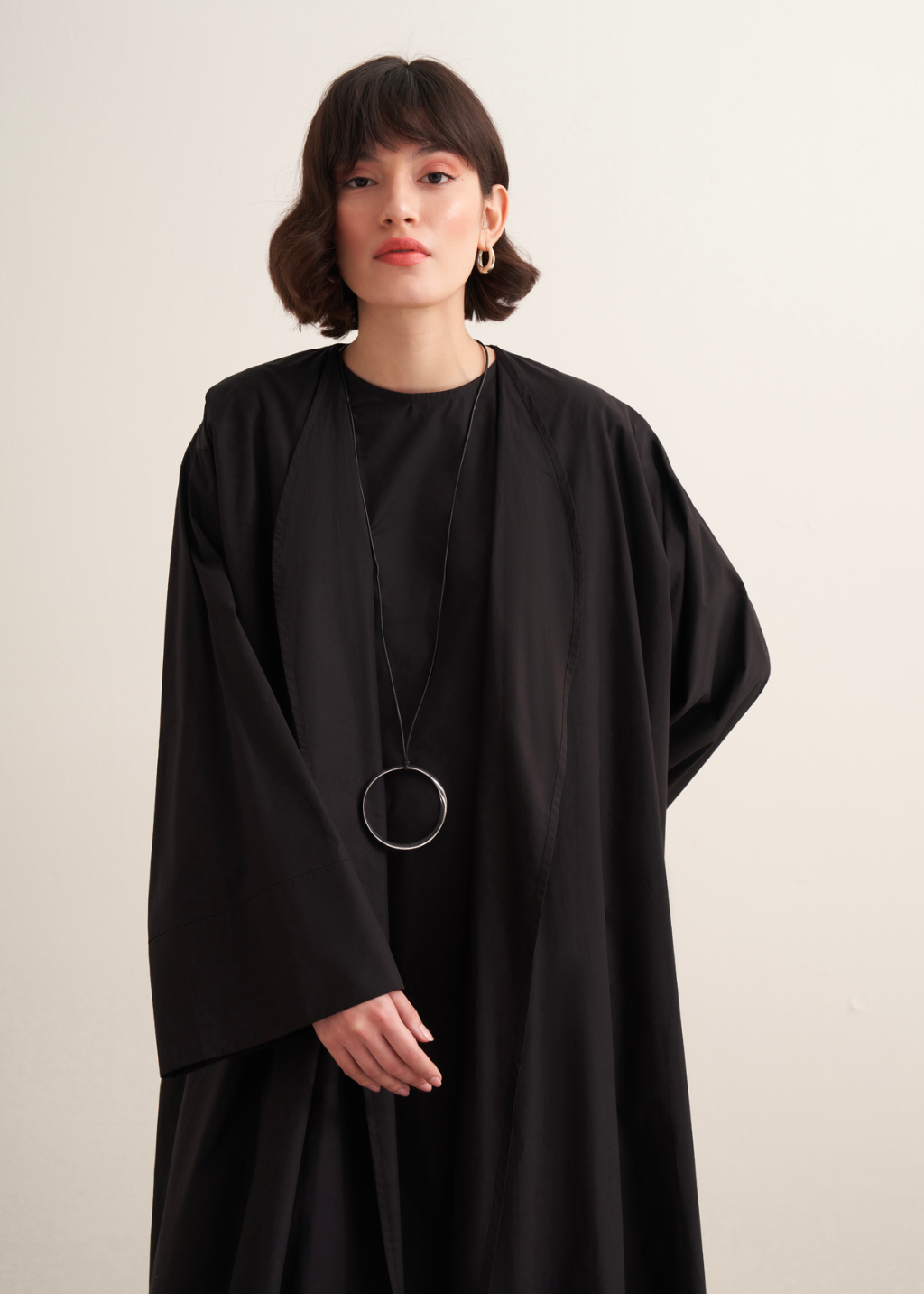 Ines Premium Longline Kimono Co-Ord – Black