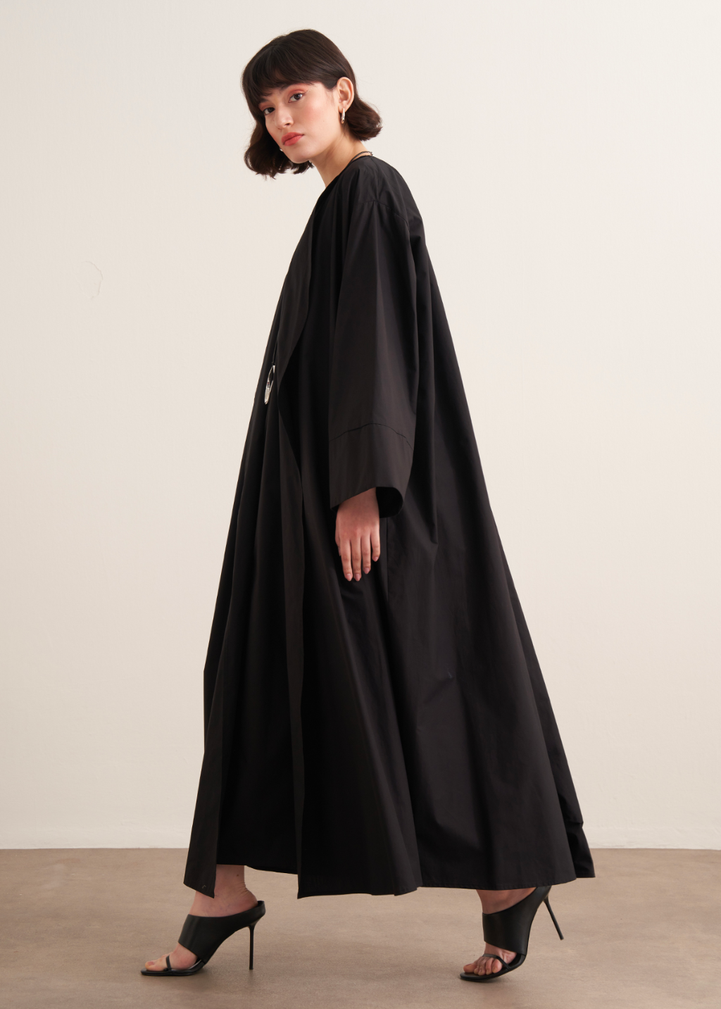 Ines Premium Longline Kimono Co-Ord – Black