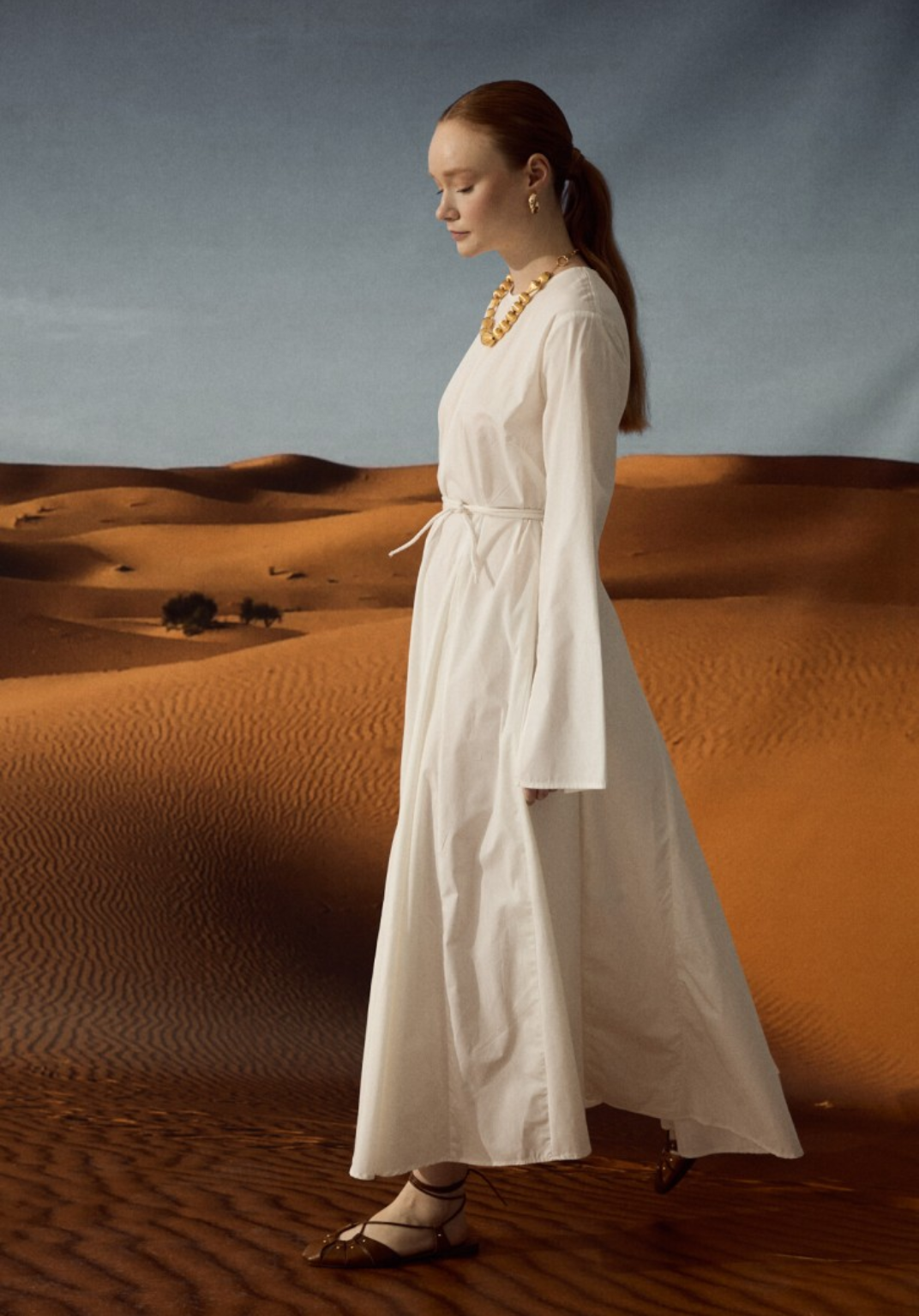 Ecru Fit-and-Flare Dress
