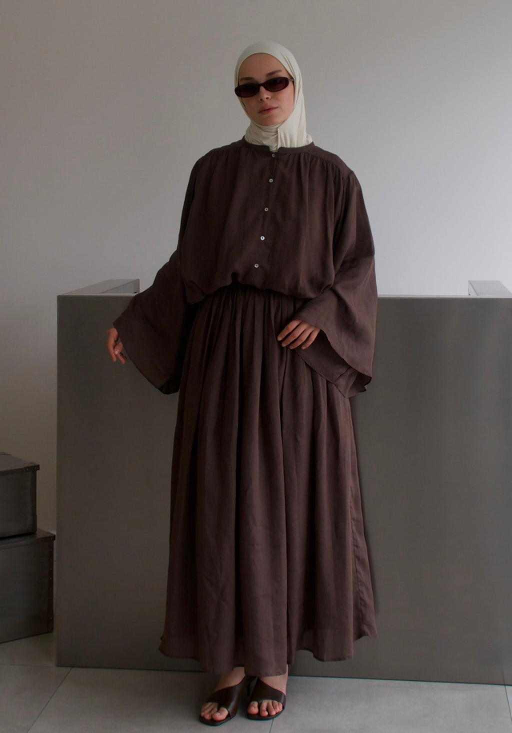 Marni Rami Skirt Co-ord Brown