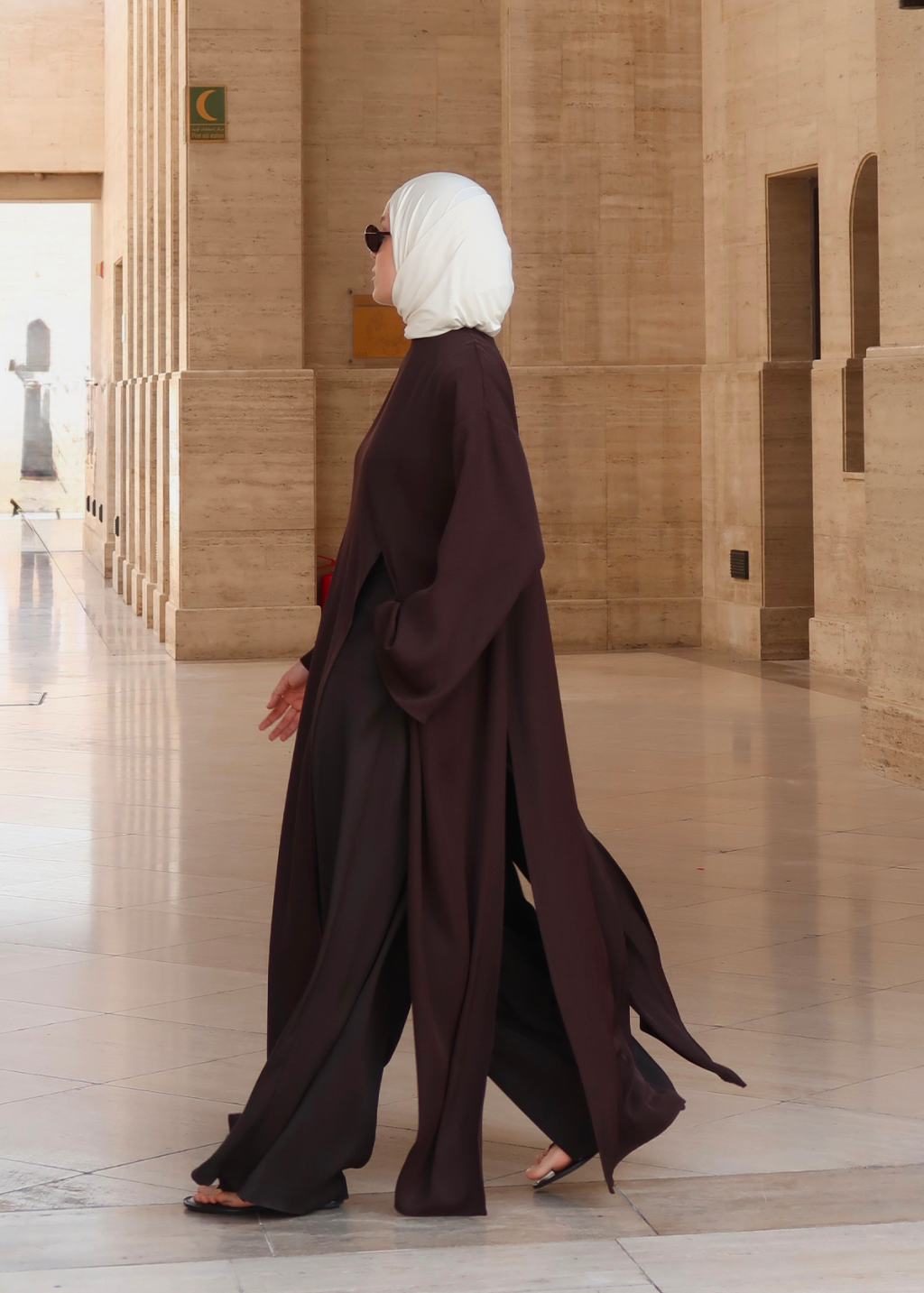 Sorayah Blouse with Slit Detail Brown