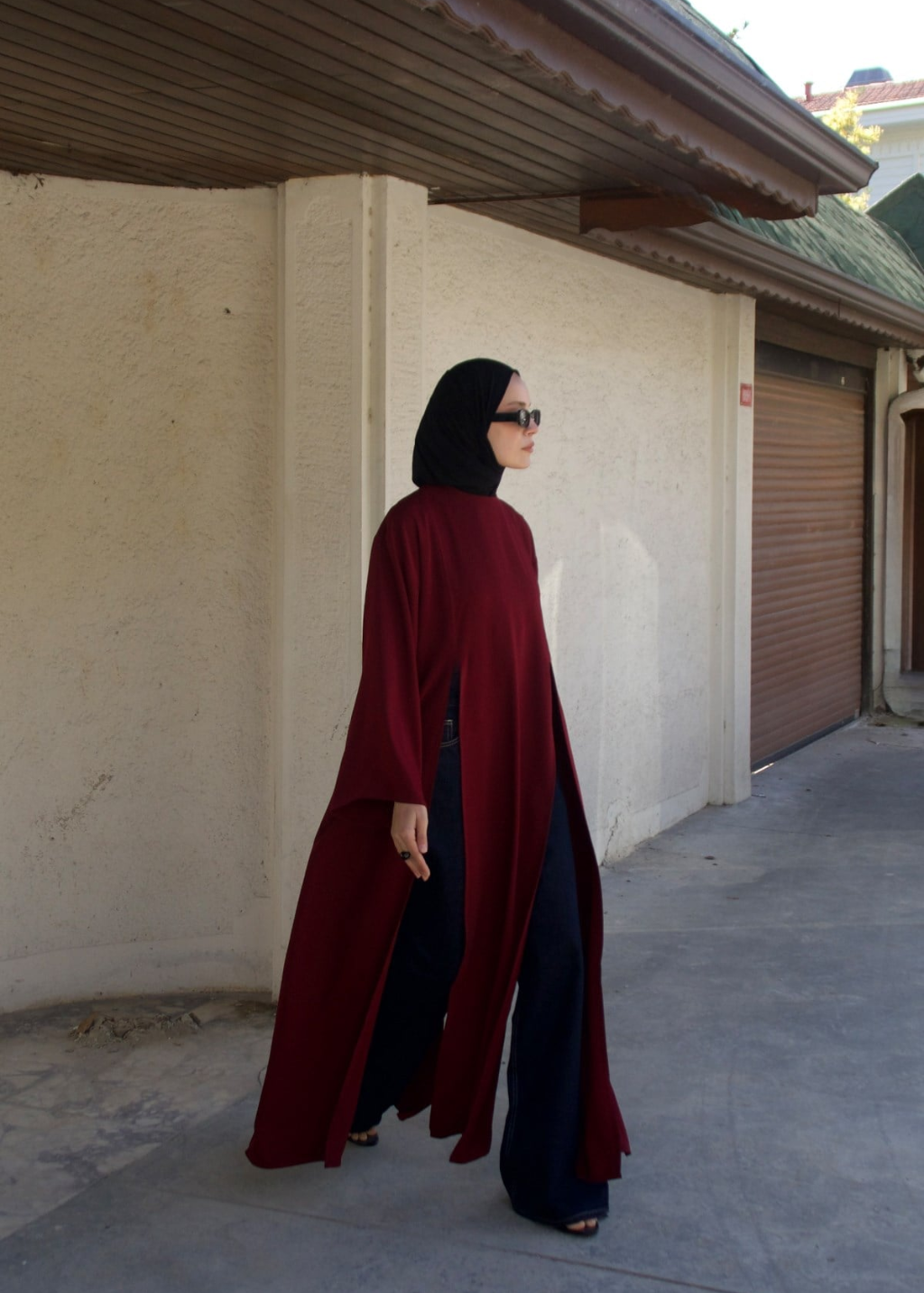 Sorayah Blouse with Slit Detail Burgundy