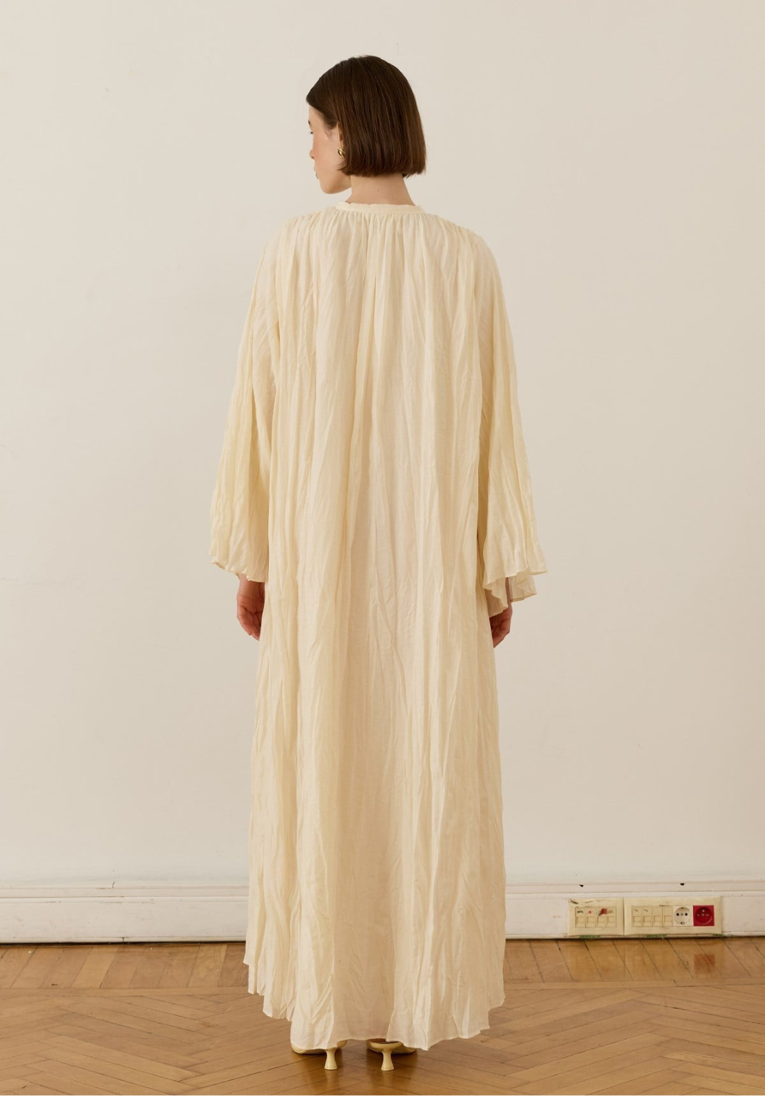 Nima Crush Voile Dress Cream