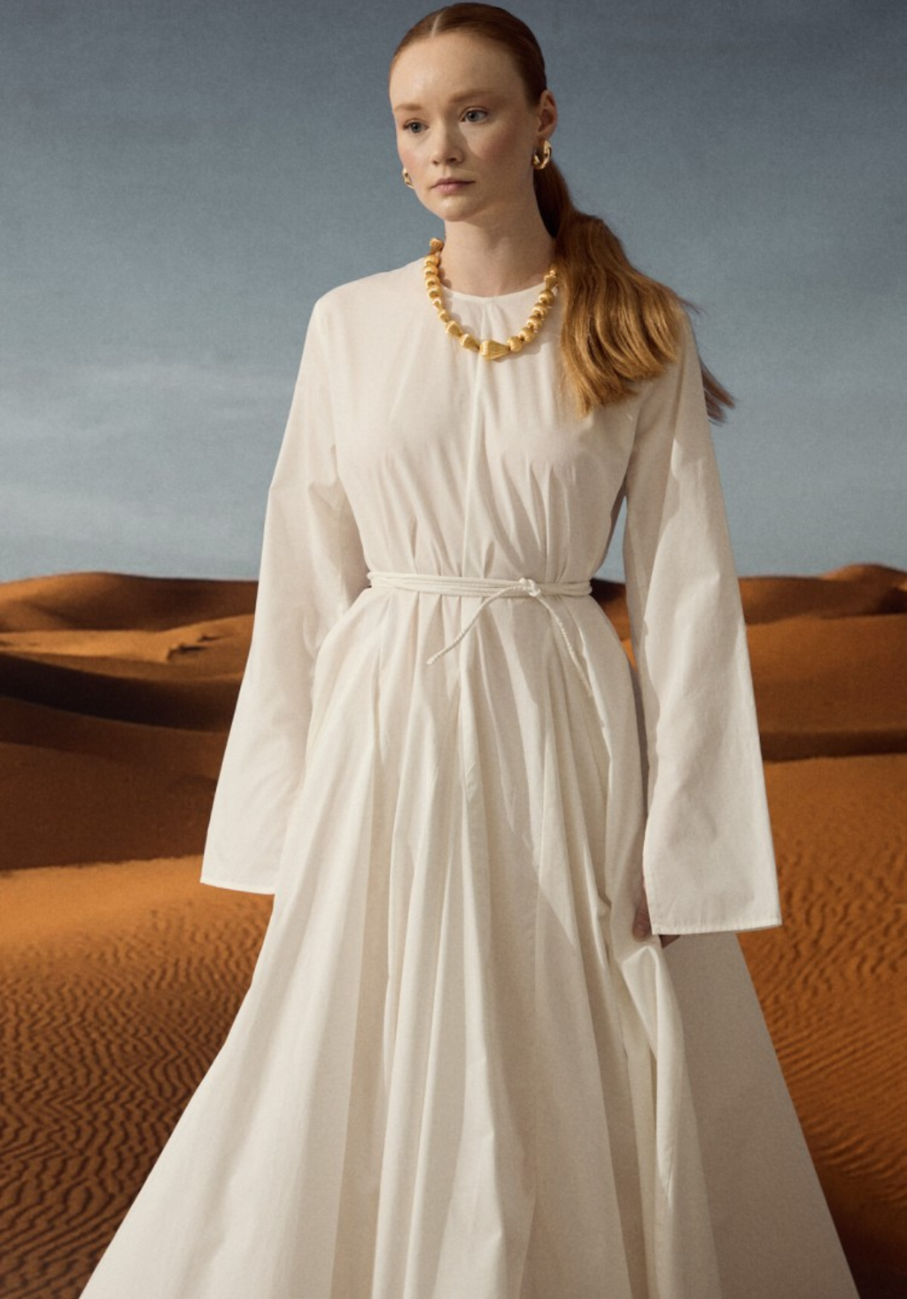 Ecru Fit-and-Flare Dress