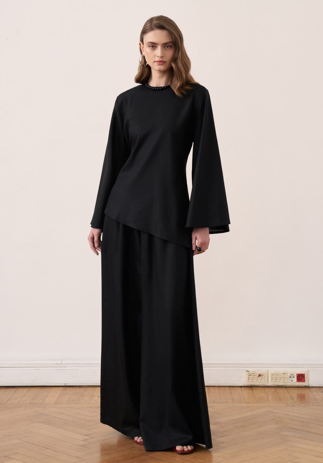 Sima Linen Trouser Co-ord - Black