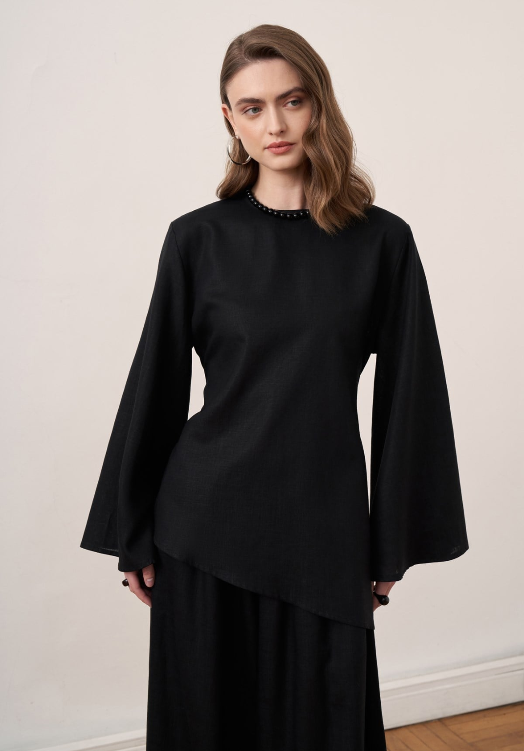 Sima Linen Trouser Co-ord - Black
