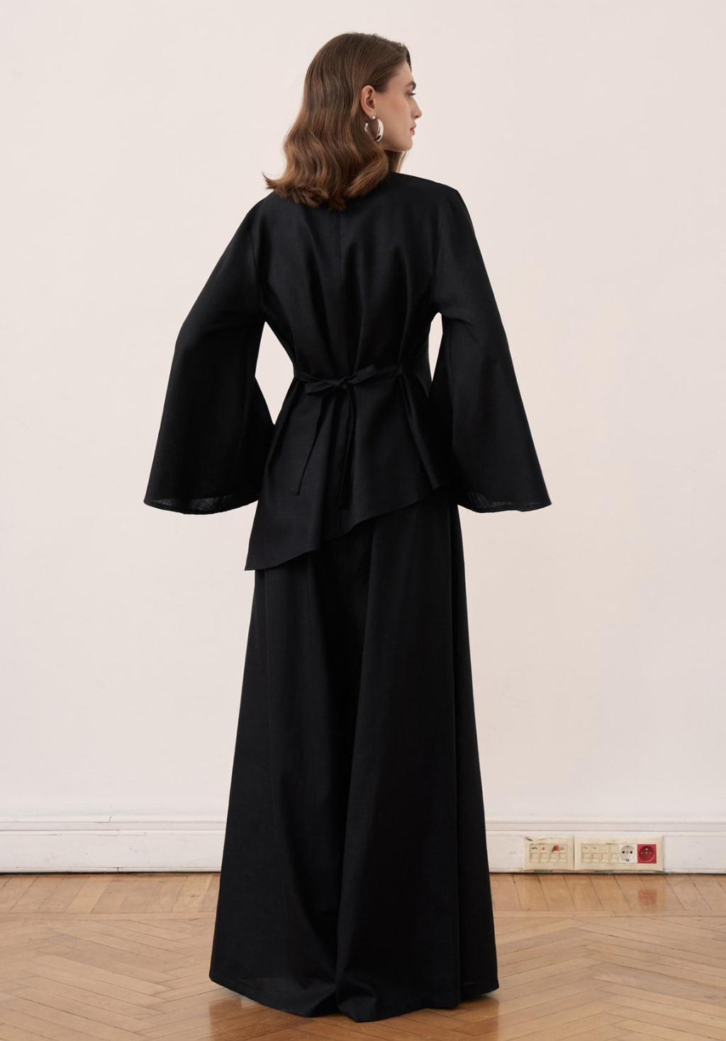 Sima Linen Trouser Co-ord - Black