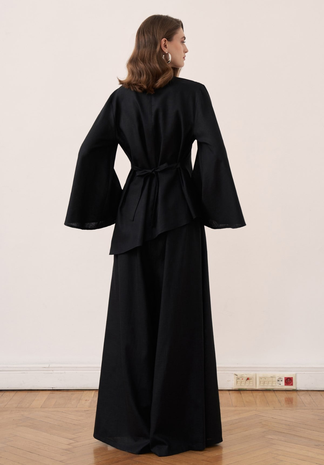 Sima Linen Trouser Co-ord - Black