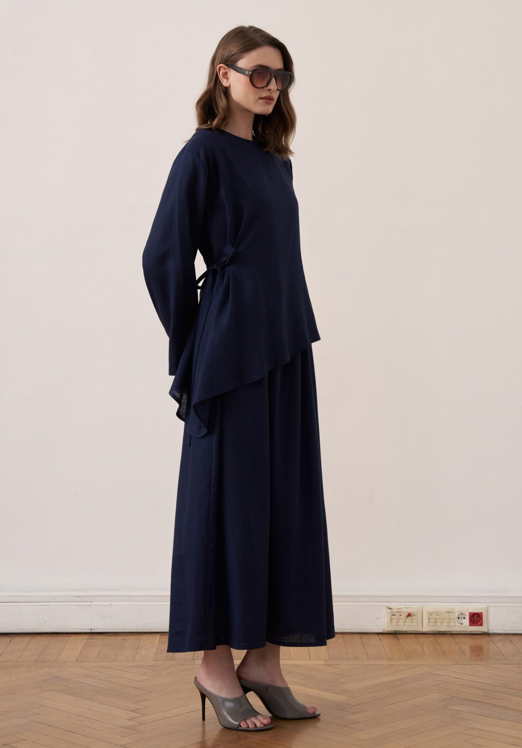 Freya Linen Two-Piece Dress Co-Ord - Navy