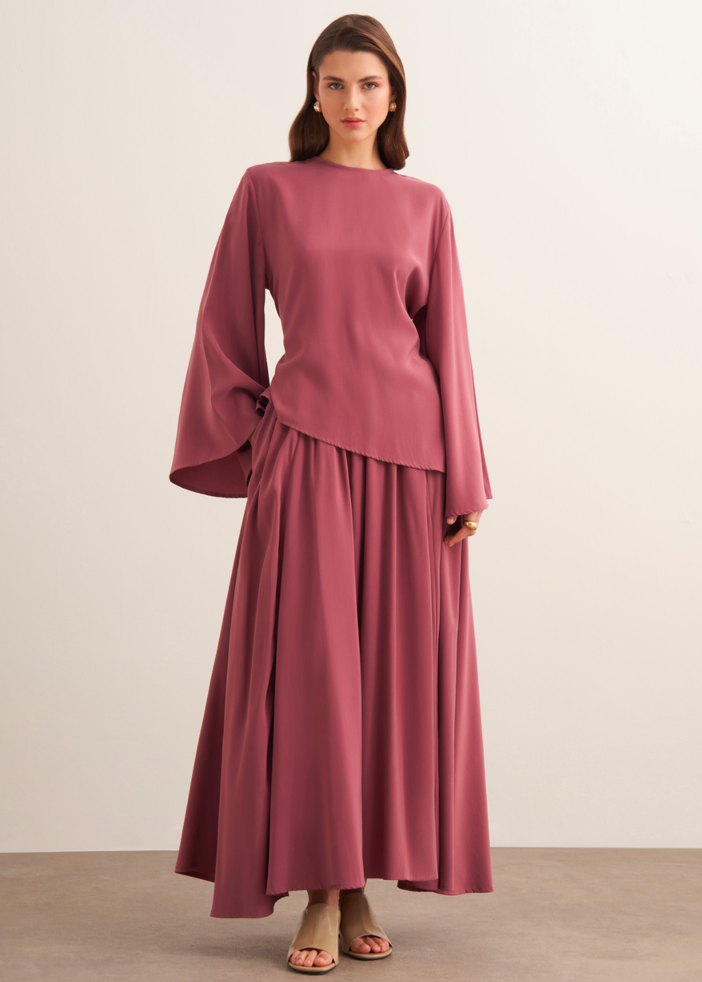 Dima Tie Detail Rose Pink Skirt Co-Ord