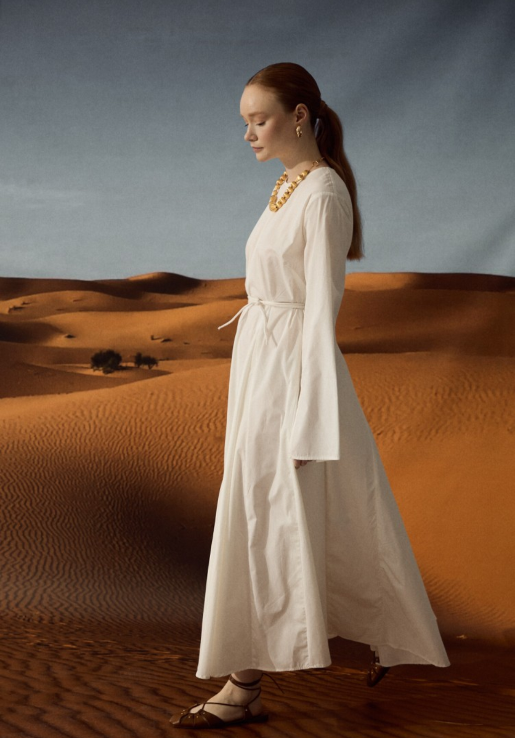 Ecru Fit-and-Flare Dress