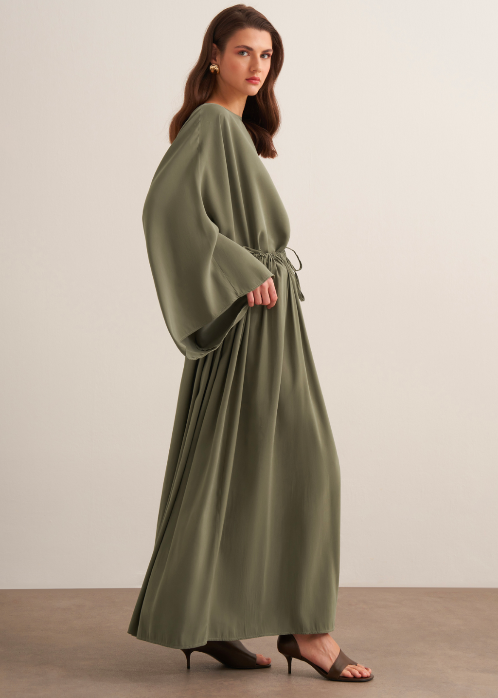Nur Gathered Skirt Co-Ord - Khaki