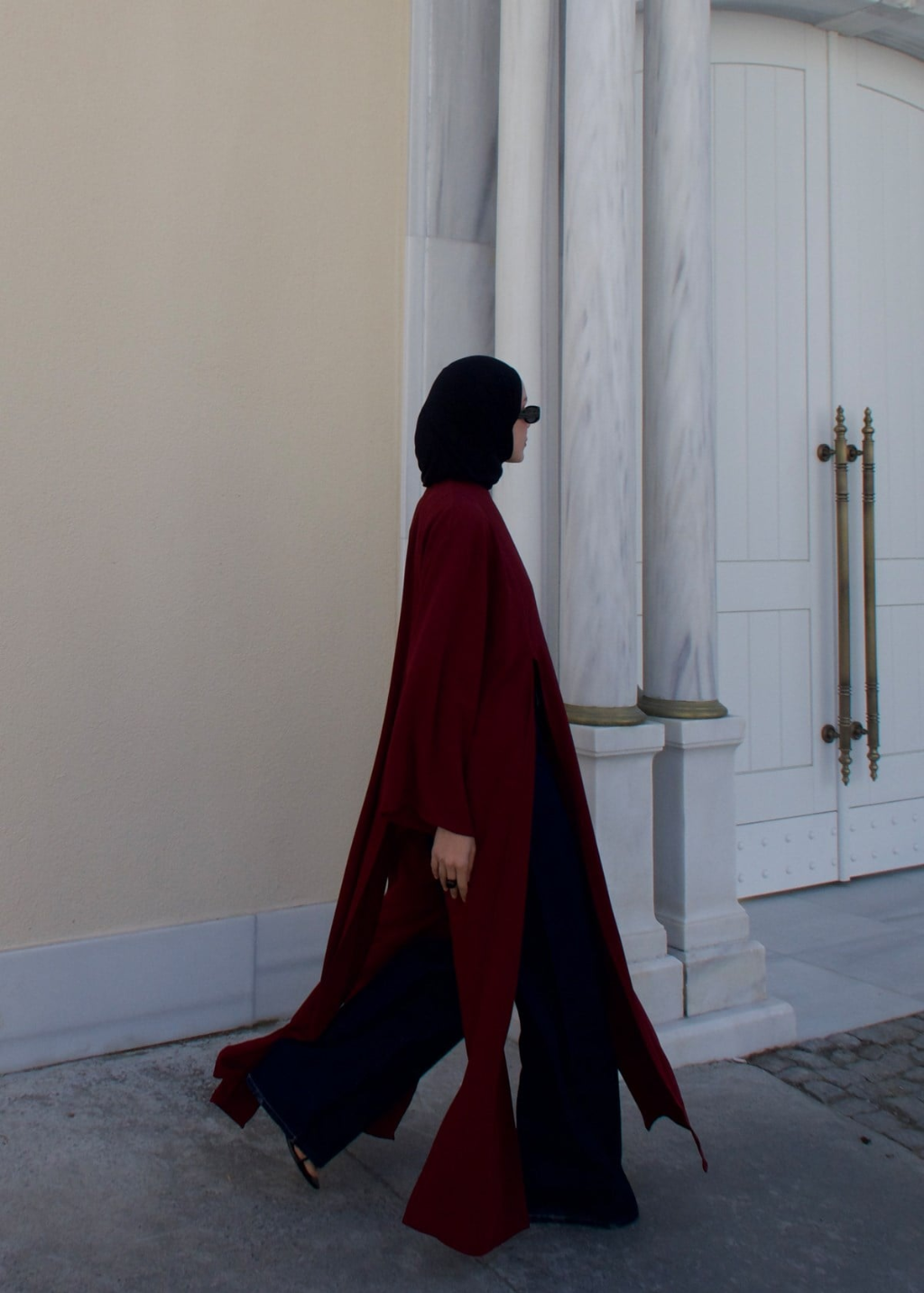 Sorayah Blouse with Slit Detail Burgundy