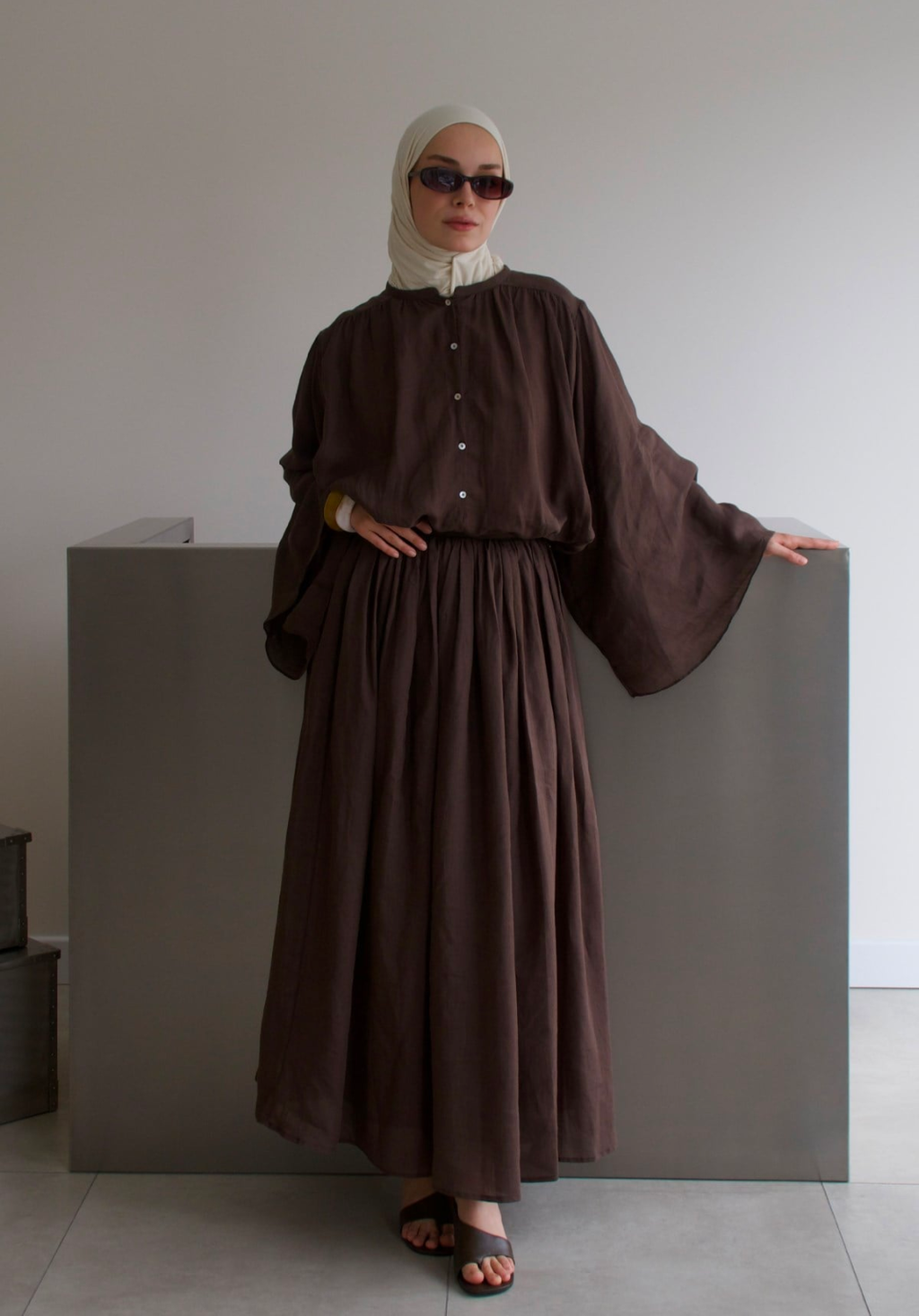 Marni Rami Skirt Co-ord Brown