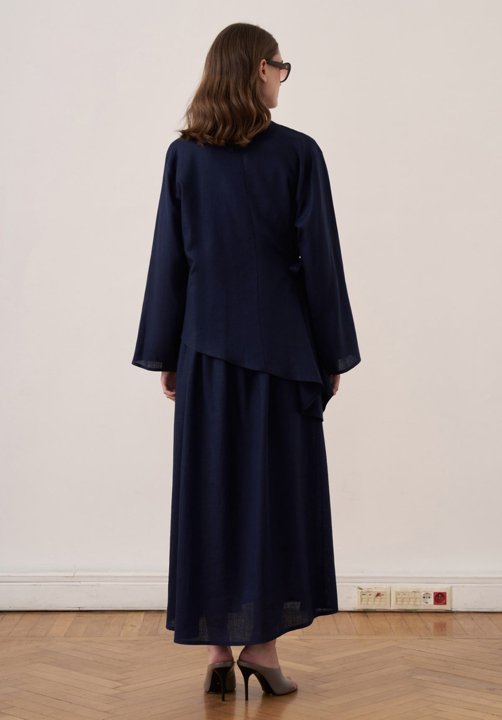 Freya Linen Two-Piece Dress Co-Ord - Navy