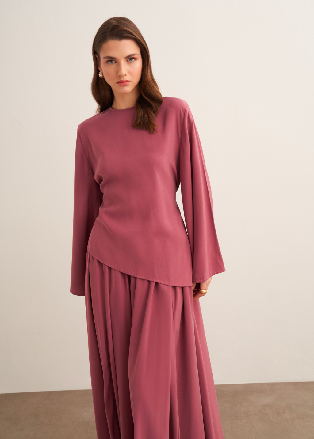 Dima Tie Detail Rose Pink Skirt Co-Ord
