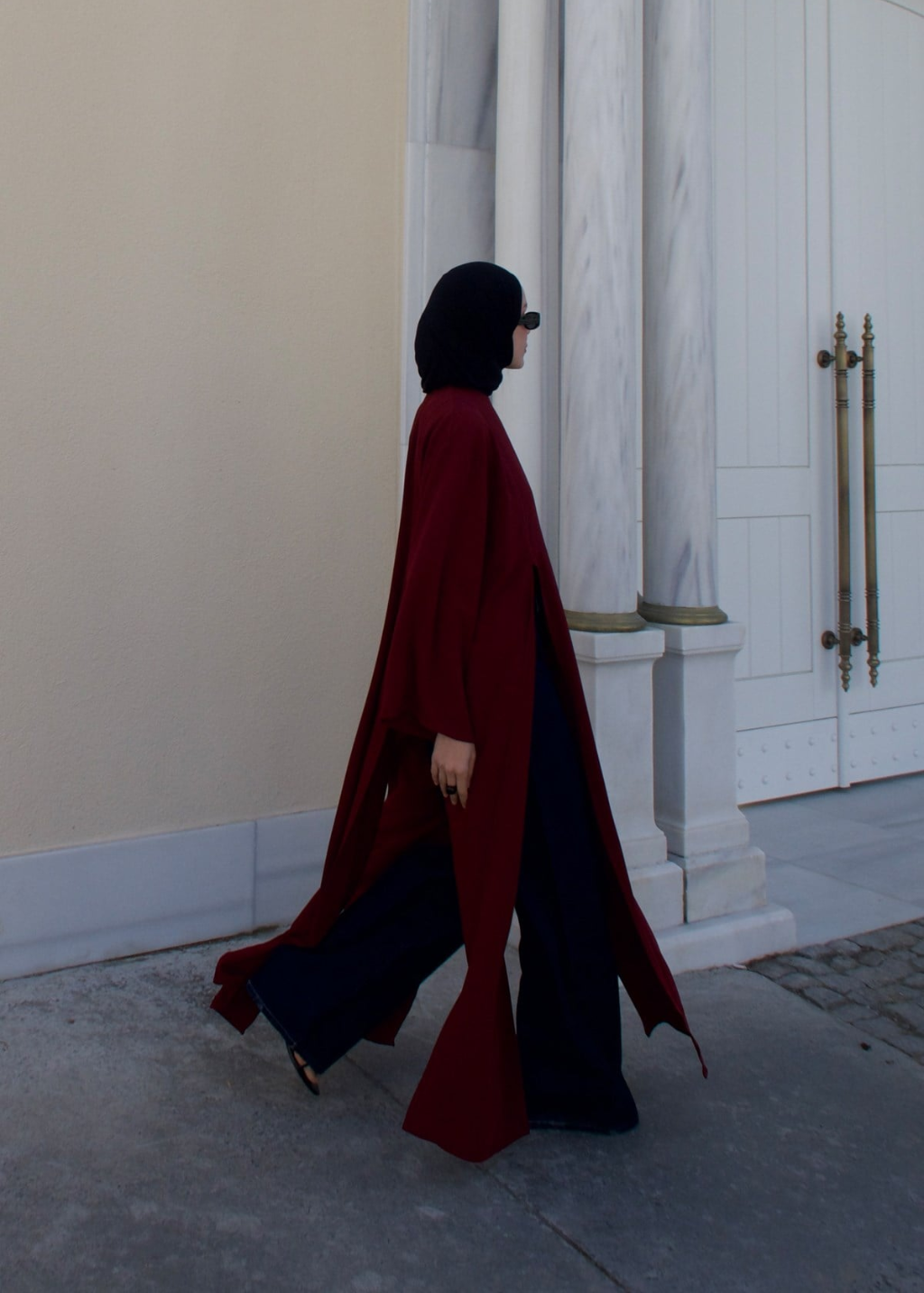 Sorayah Blouse with Slit Detail Burgundy