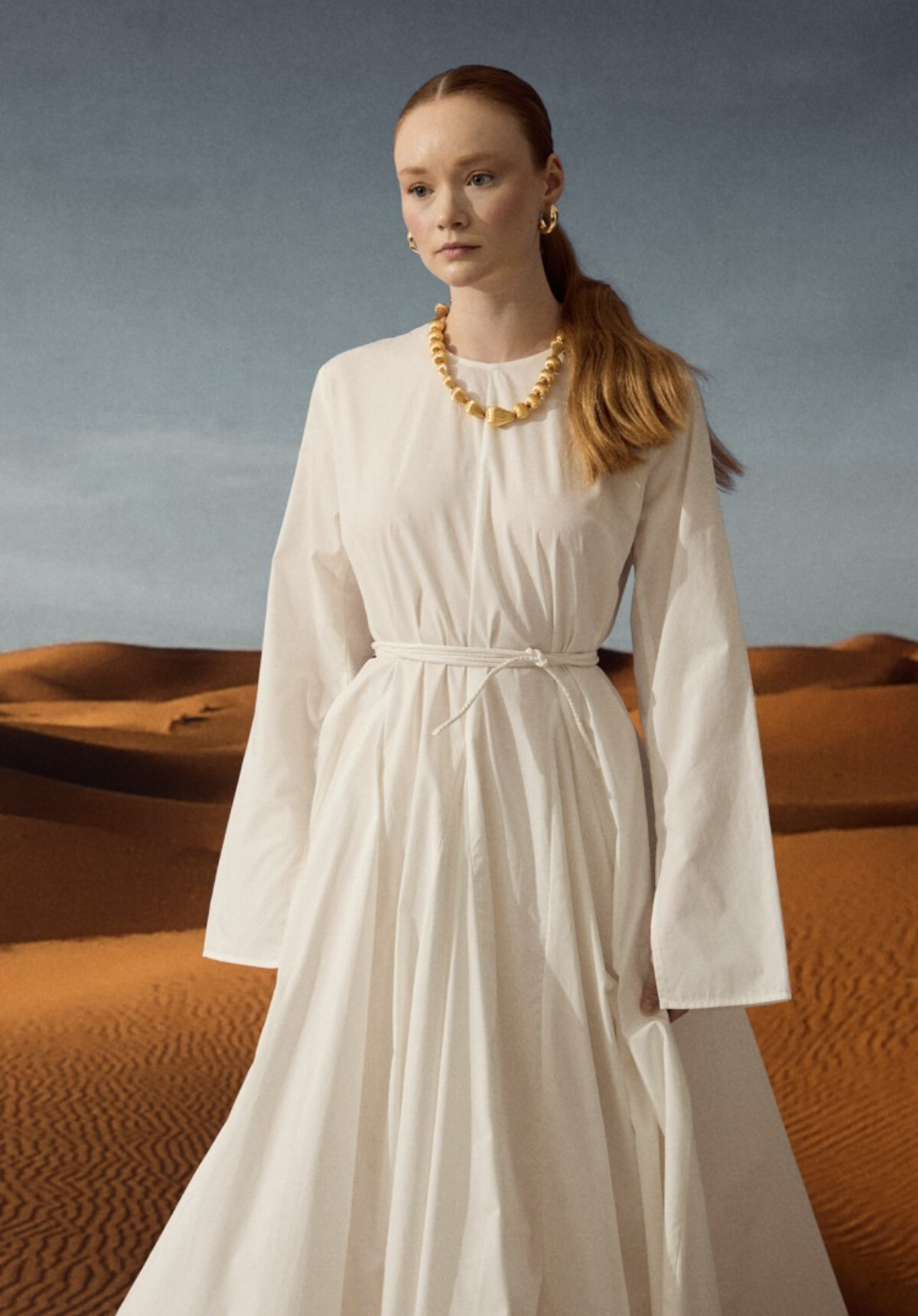 Ecru Fit-and-Flare Dress