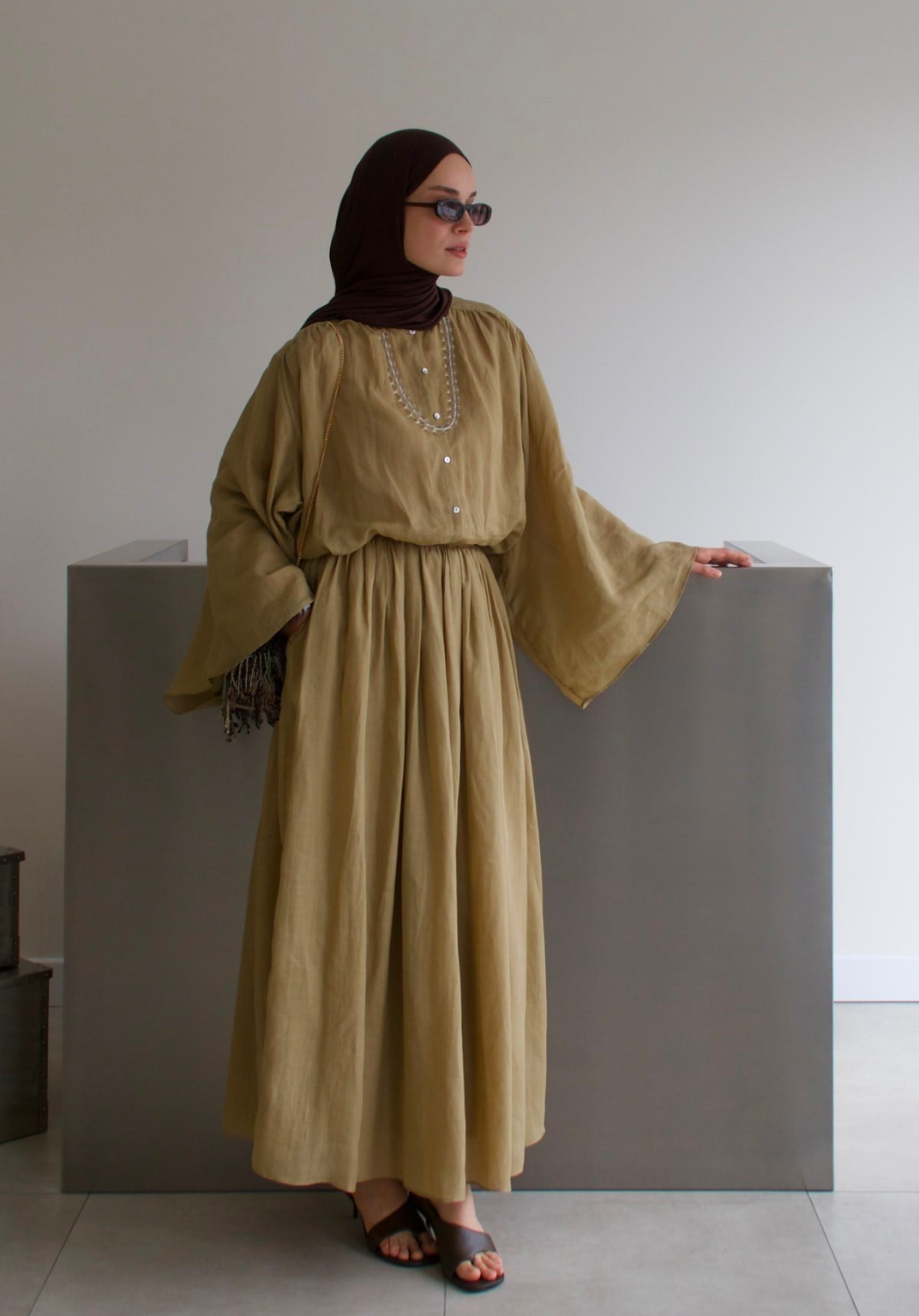 Marni Rami Skirt Co-ord Olive