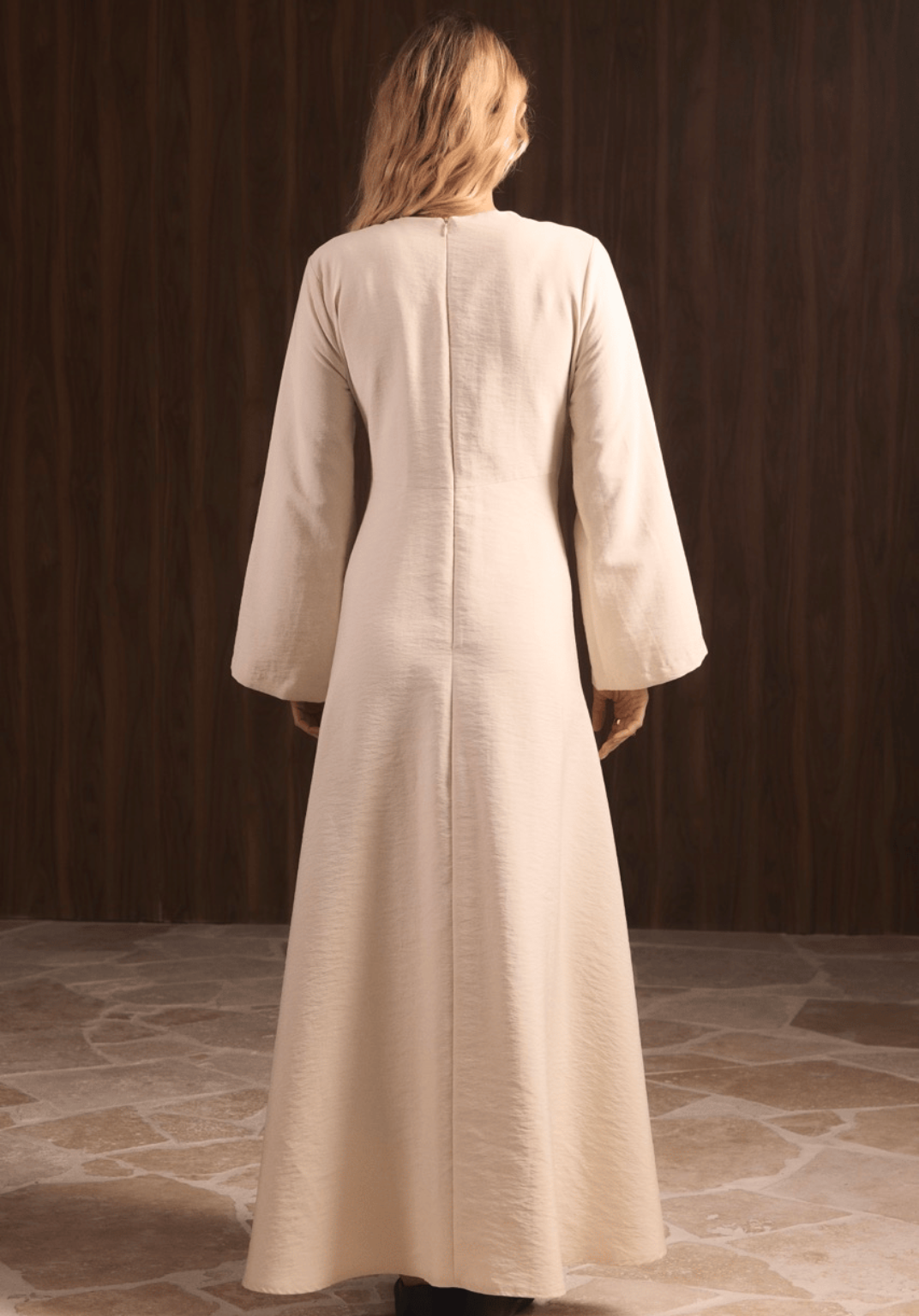 Zoya Brooch Maxi Dress Ecru