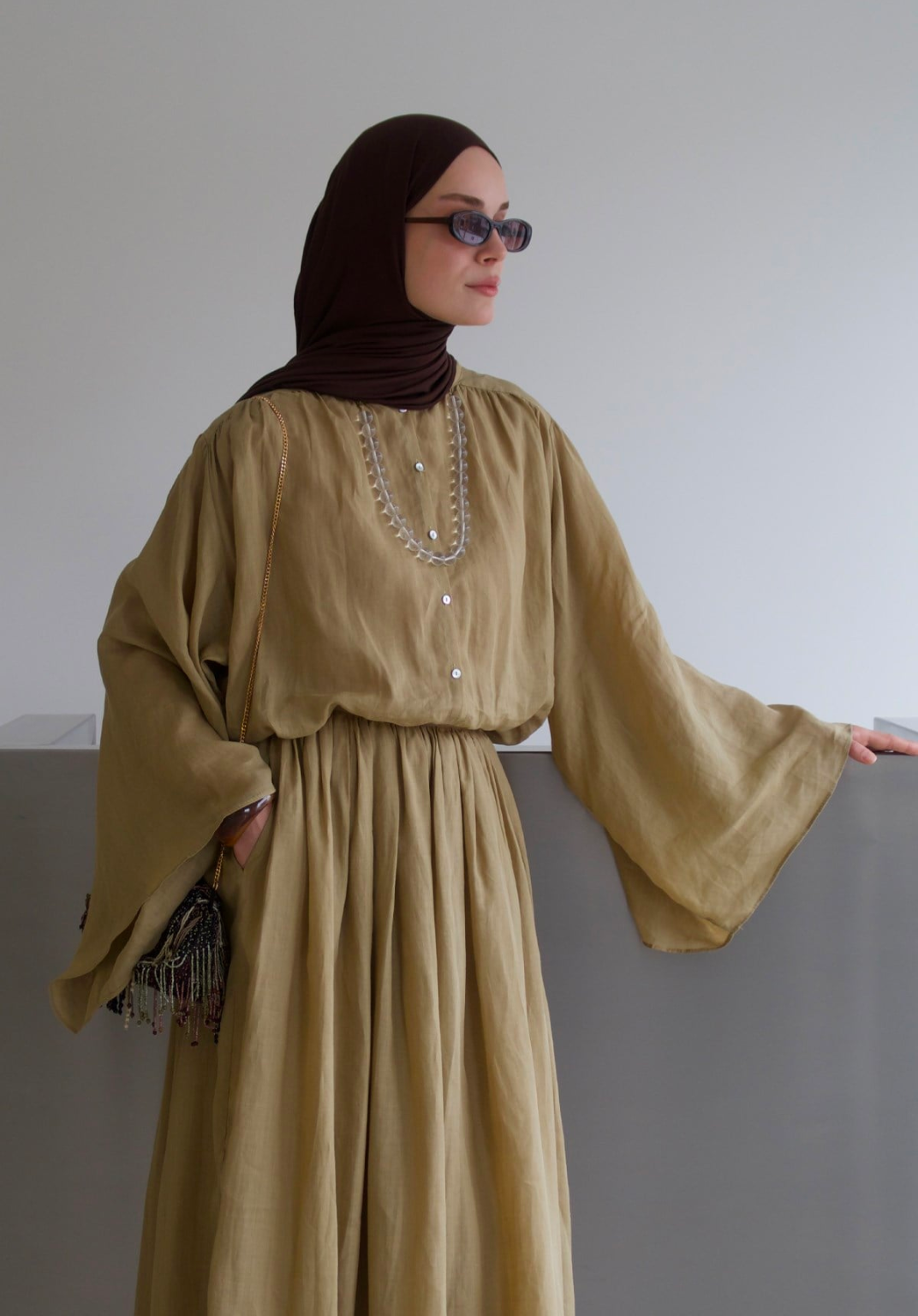 Marni Rami Skirt Co-ord Olive
