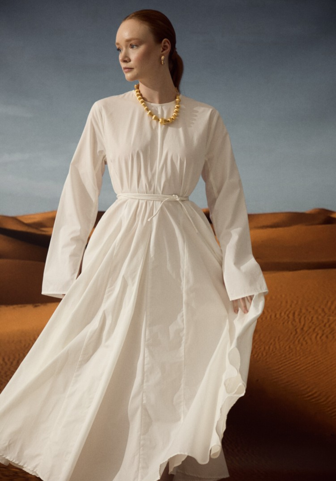 Ecru Fit-and-Flare Dress