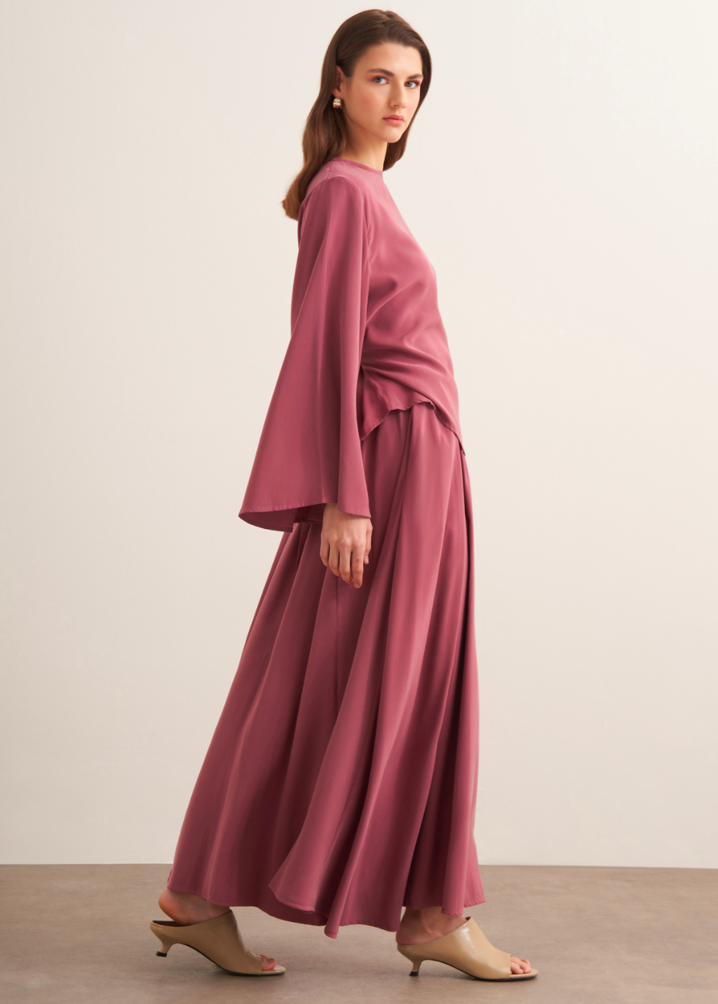 Dima Tie Detail Rose Pink Skirt Co-Ord