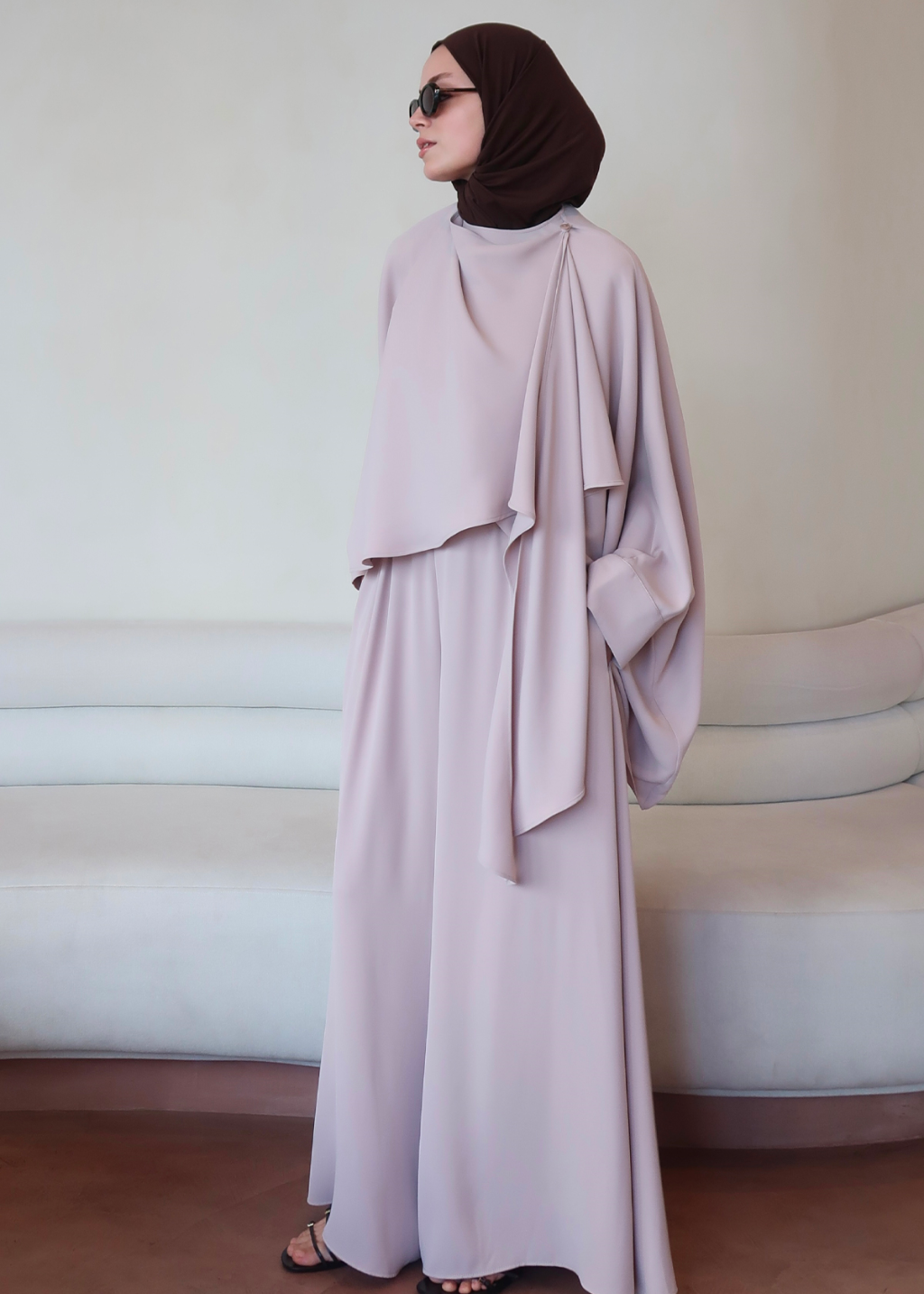 Joud Shawl-Detail Co-Ord Beige