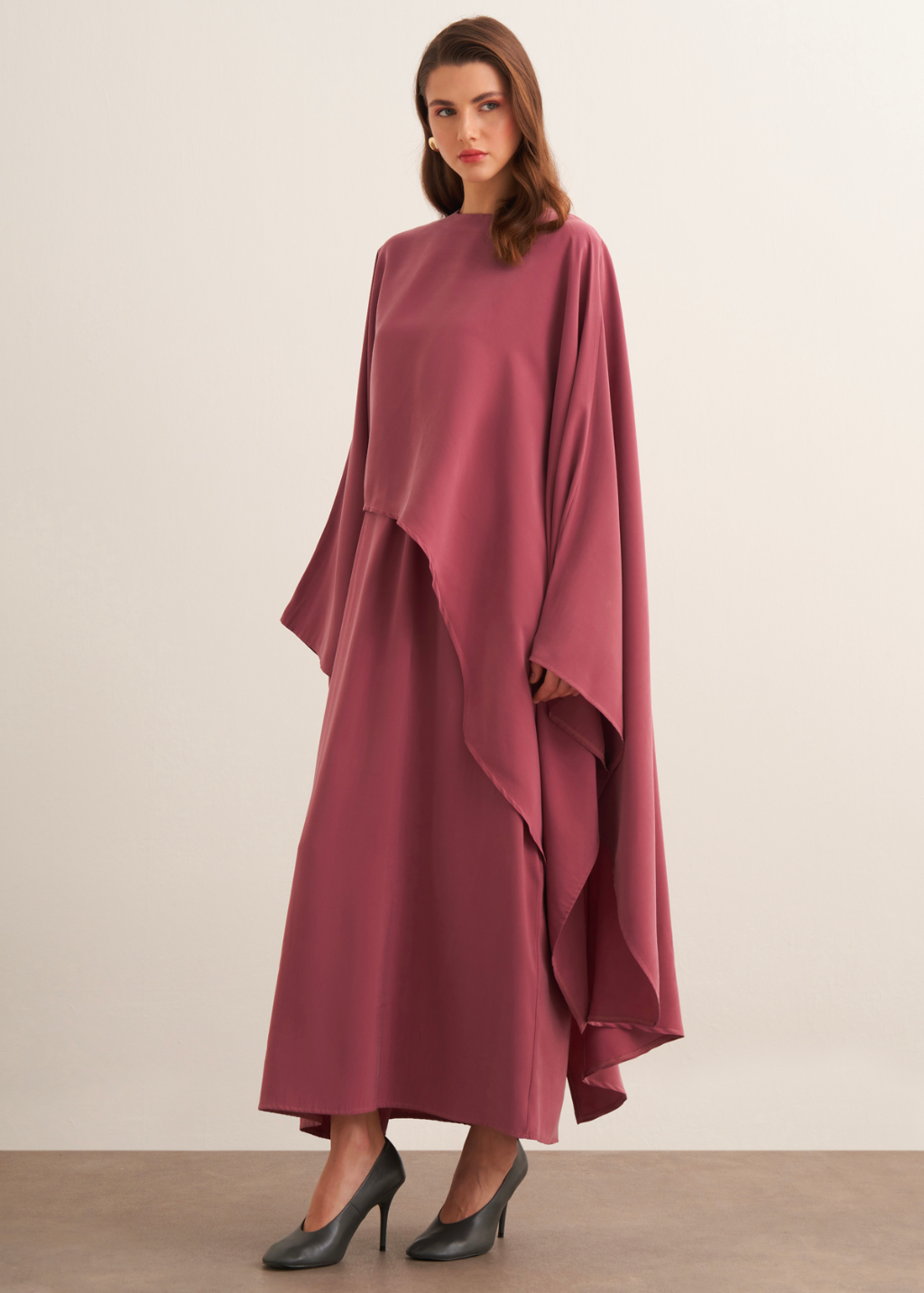 Deeba Cape Dress Co-Ord Rose Pink