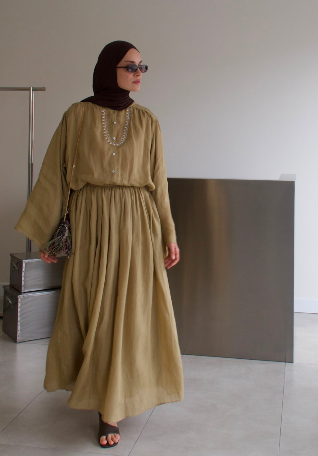 Marni Rami Skirt Co-ord Olive