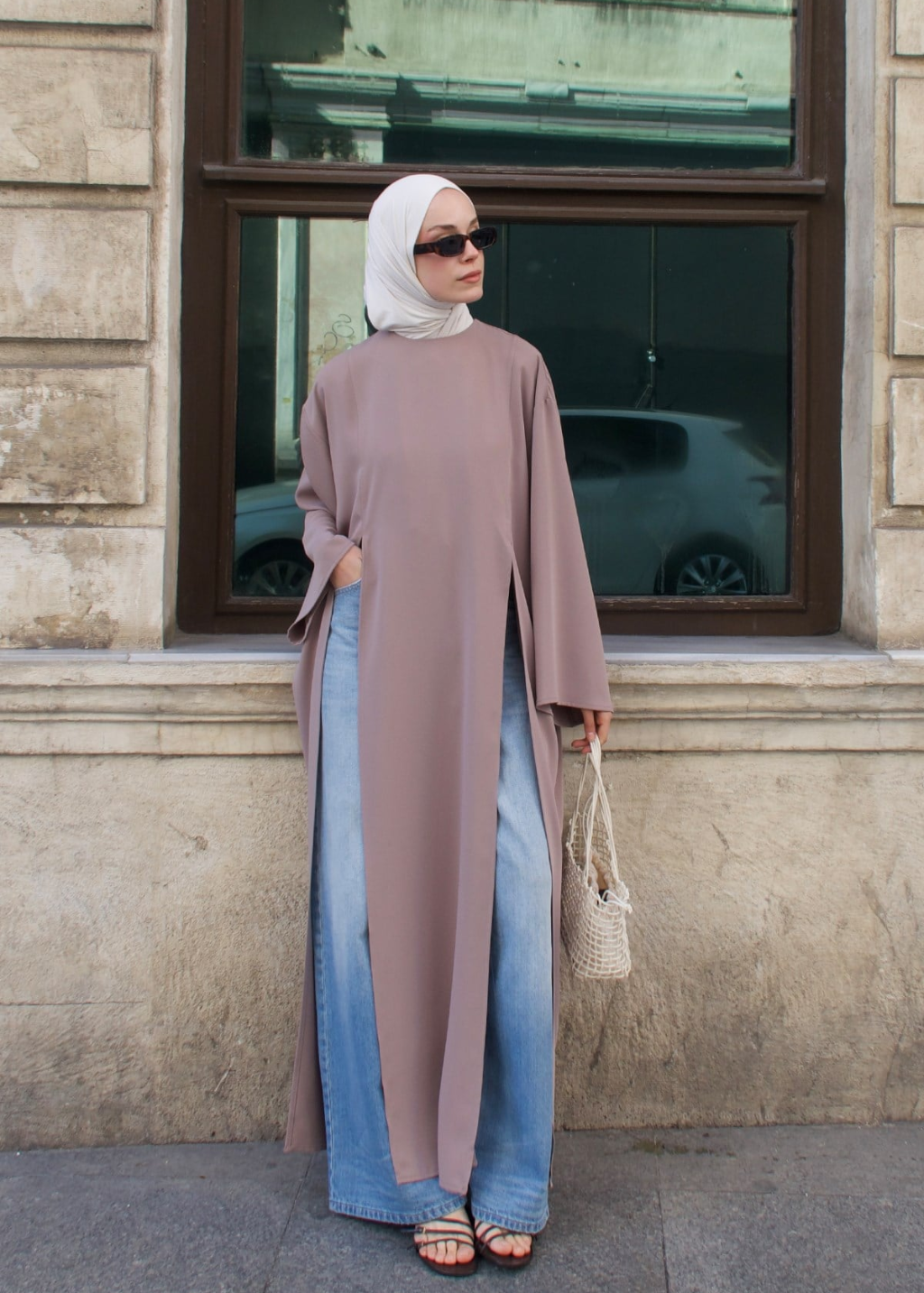 Sorayah Blouse with Slit Detail Mink